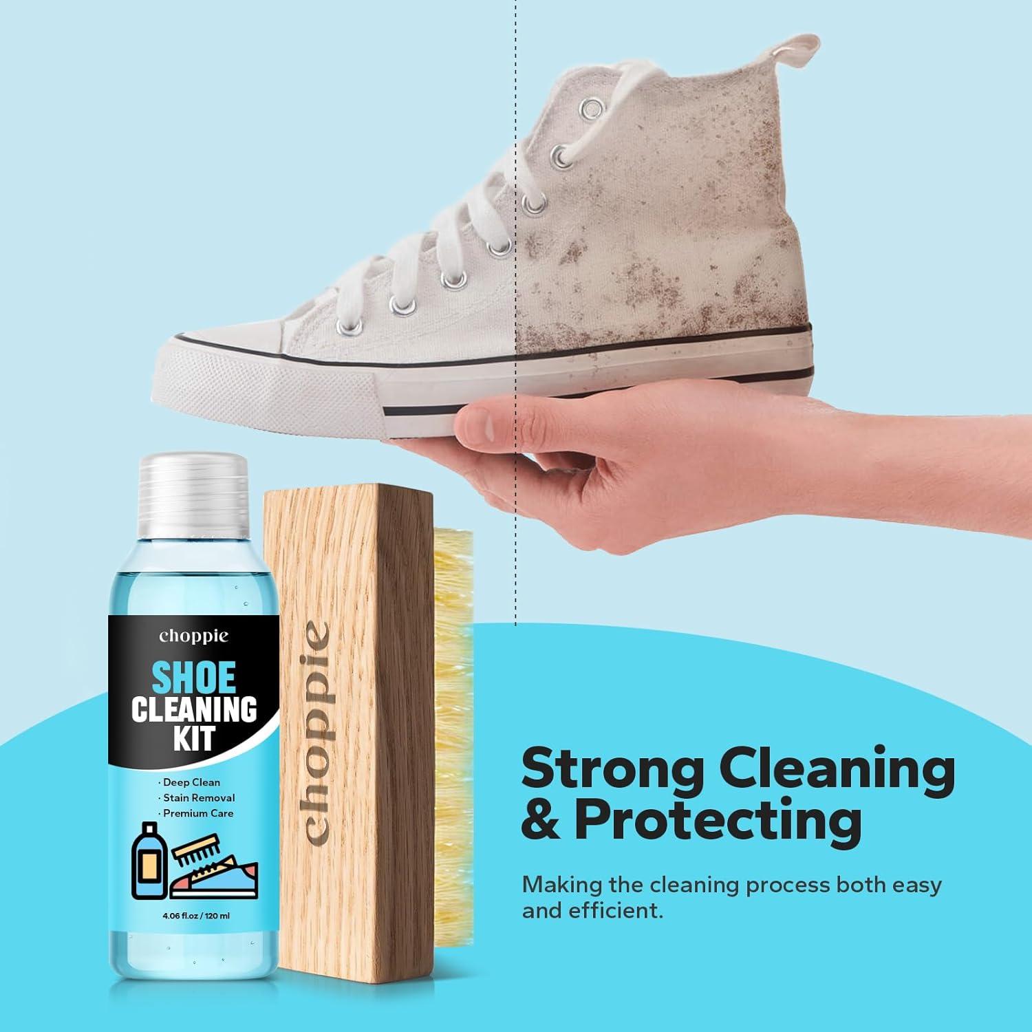 Kit de Limpieza de Zapatos Choppie 120 ml + Cepillo - Ecológico