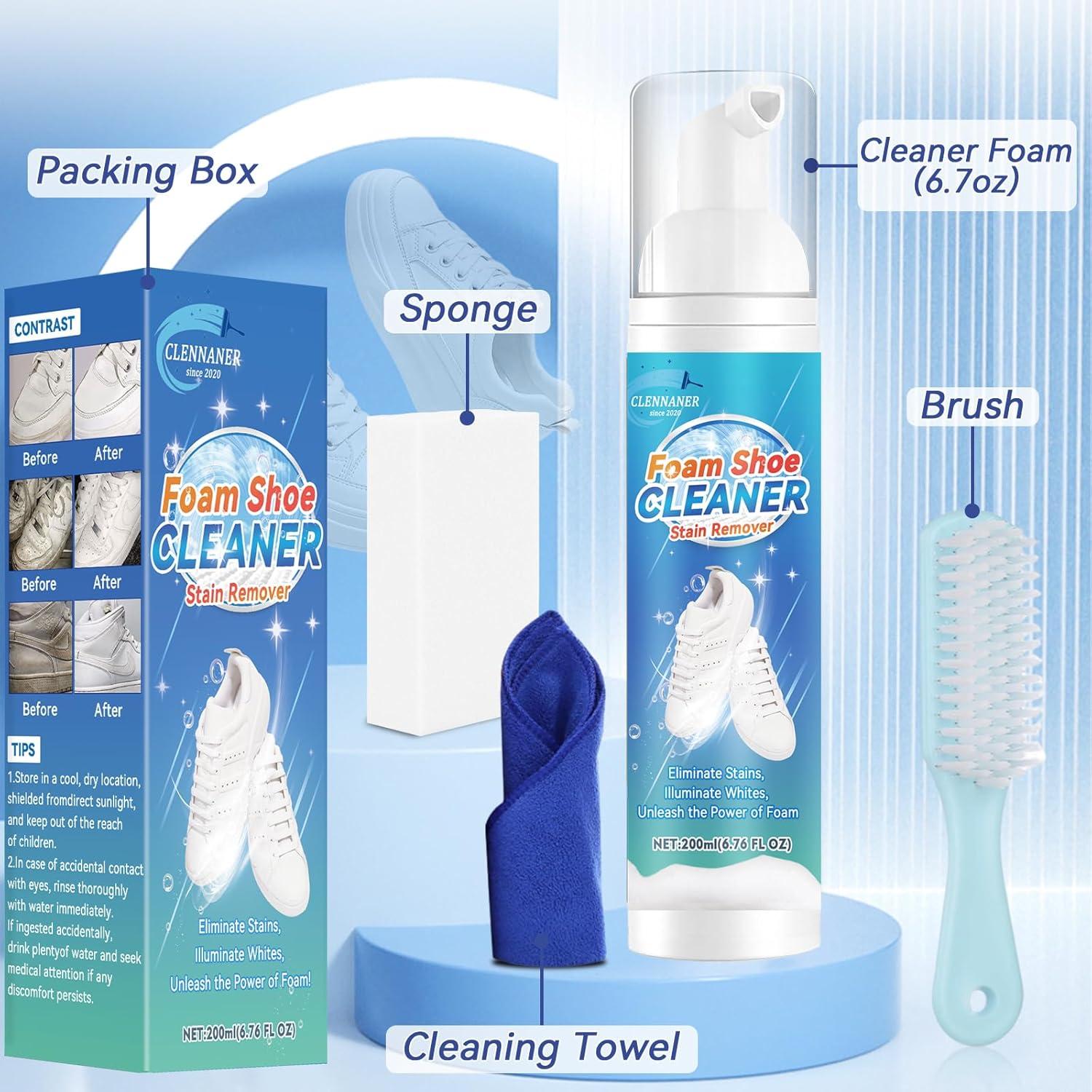 Kit Limpiador de Zapatos Blanco 191g con Cepillo y Toalla