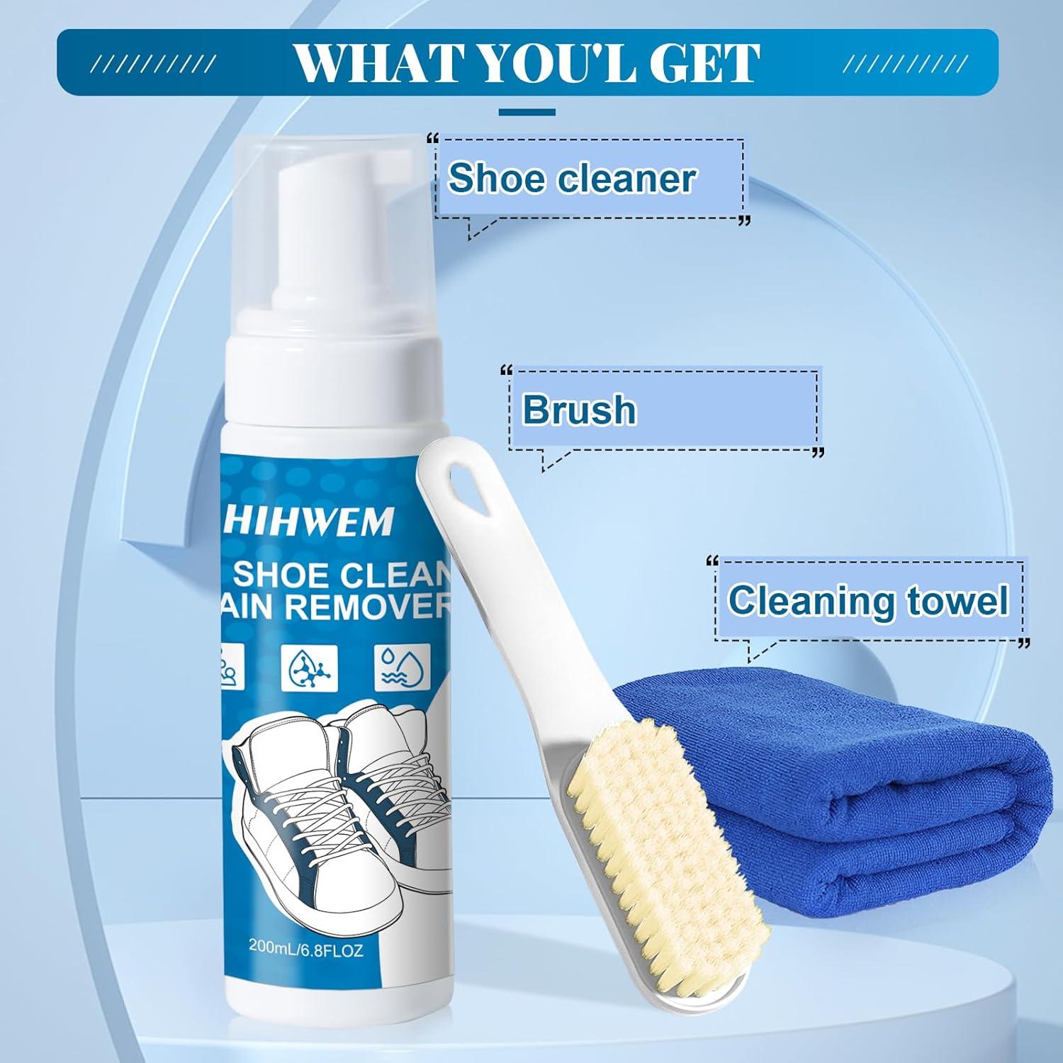 Kit Limpiador de Zapatos 3-en-1 con Espuma y Cepillo