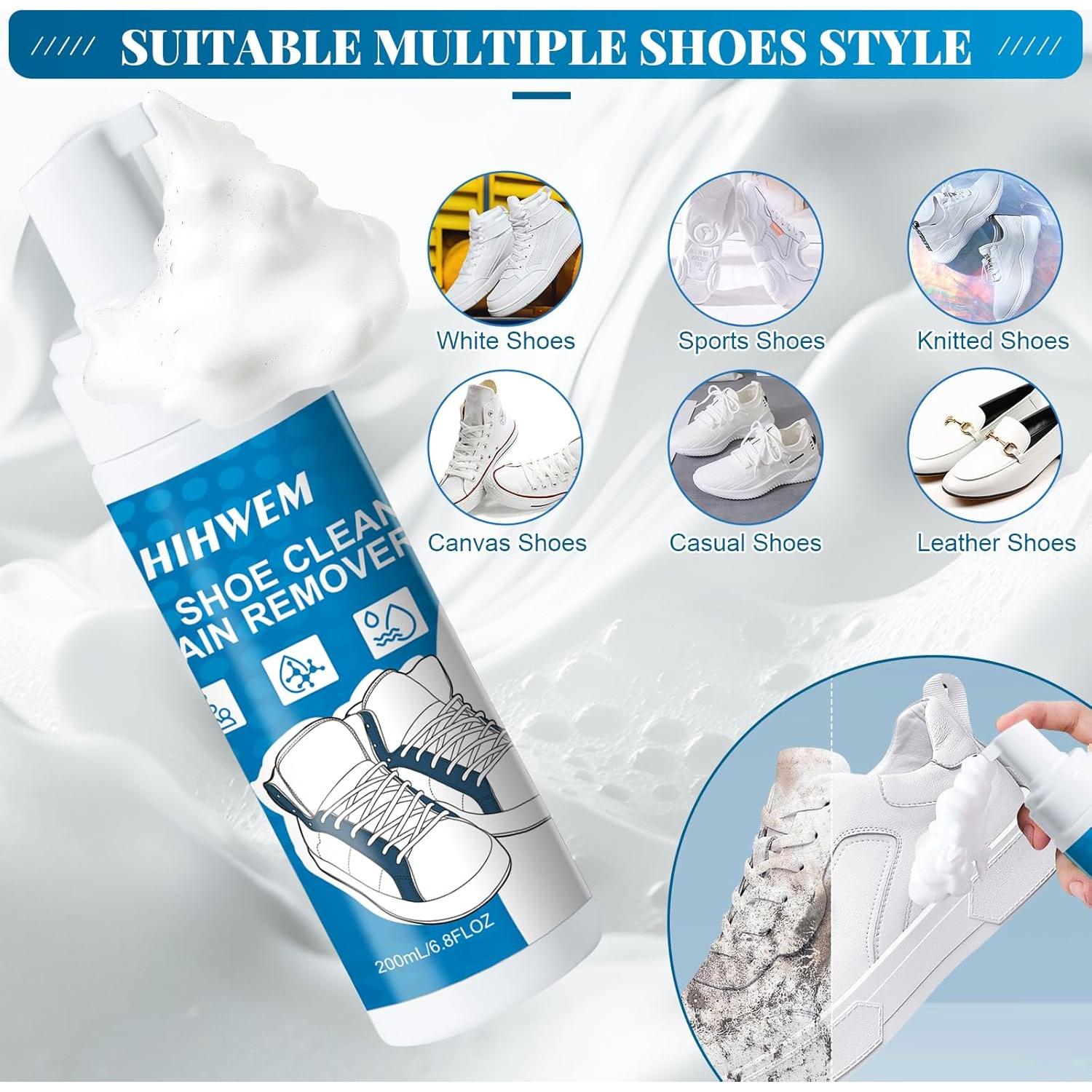 Kit Limpiador de Zapatos 3-en-1 con Espuma y Cepillo