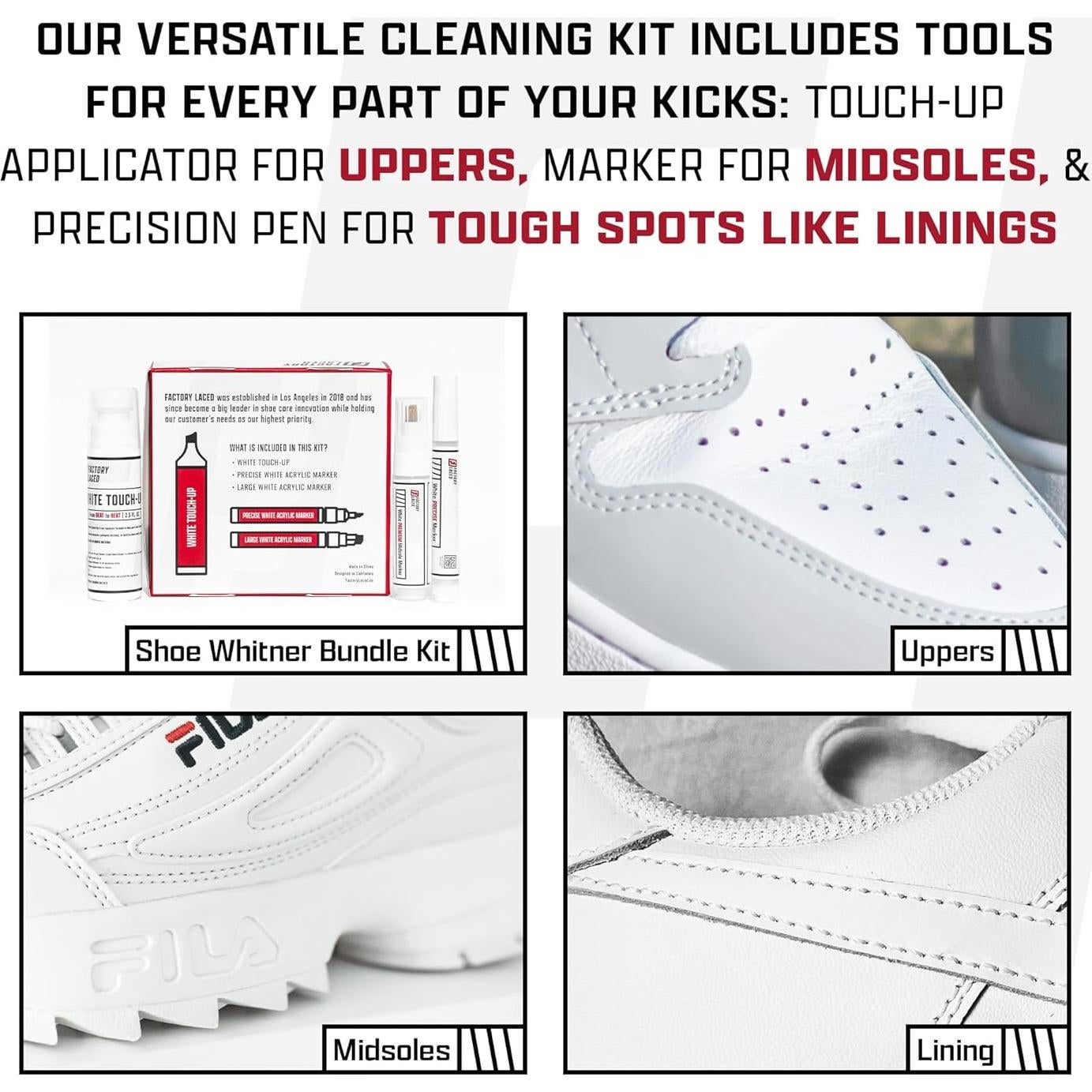 Kit de Blanqueador de Zapatos Factory Laced - Retoque y Marcadores