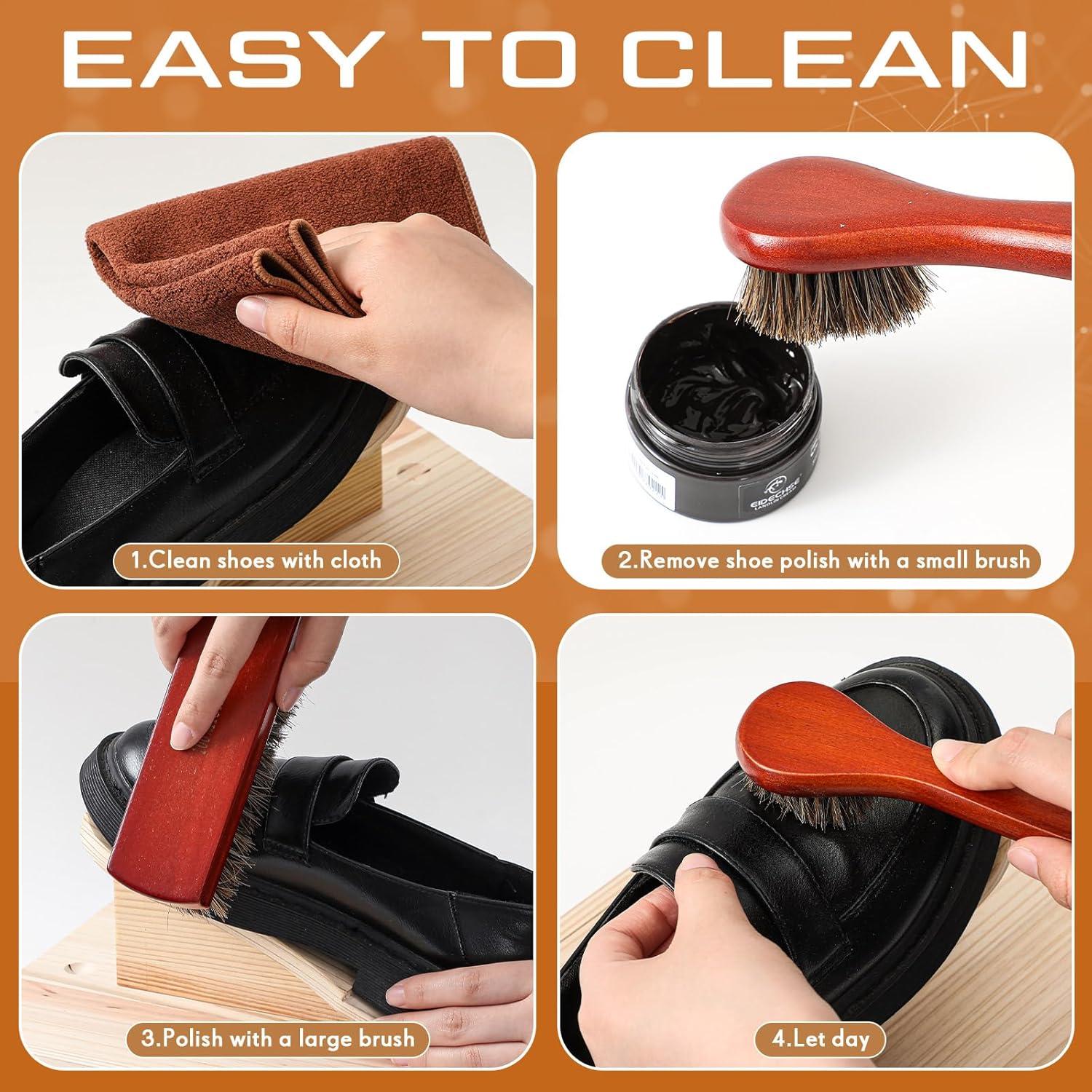 Kit de Cuidado de Zapatos Wovnet 9 Piezas con Caja de Madera