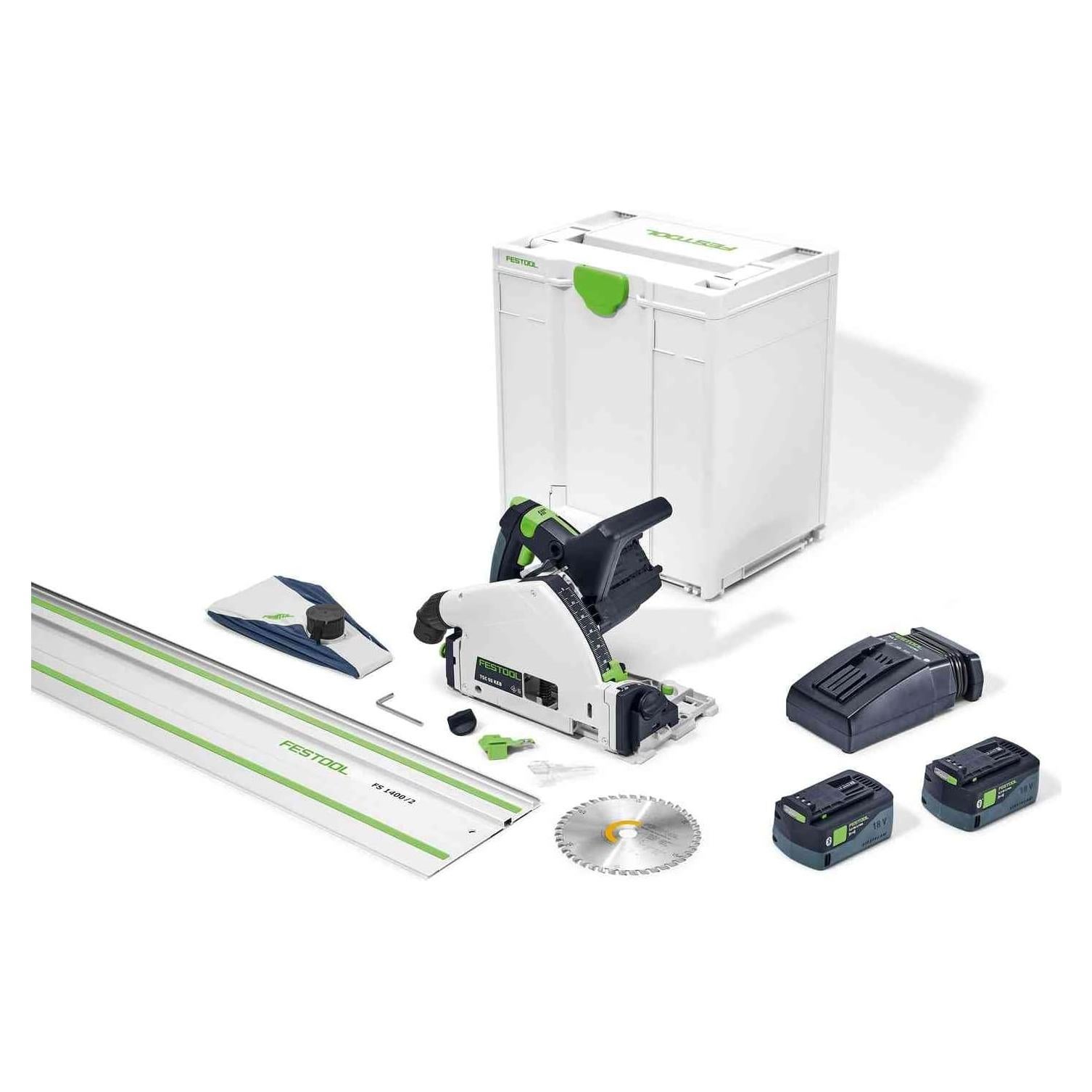 Sierra de inmersión sin cable Festool TSC 55 18V 5.0 Ah con riel 140cm