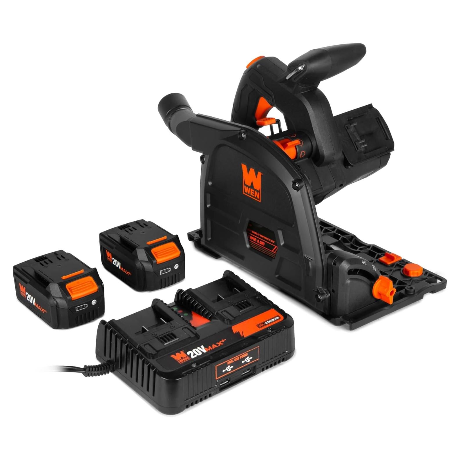 Sierra de Carril Inalámbrica WEN 20V Max 6.5" Sin Escobillas