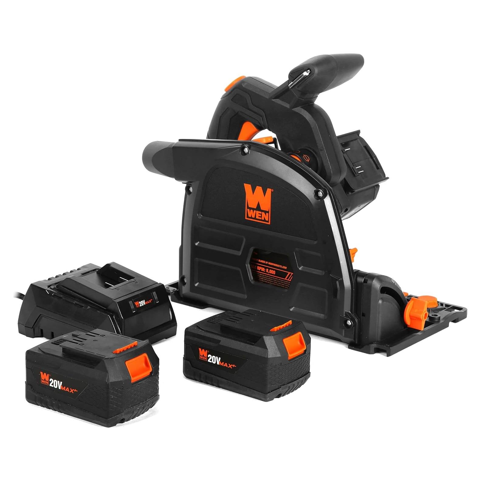 Sierra de Carril Inalámbrica WEN 6.5" con 2 Baterías 20V