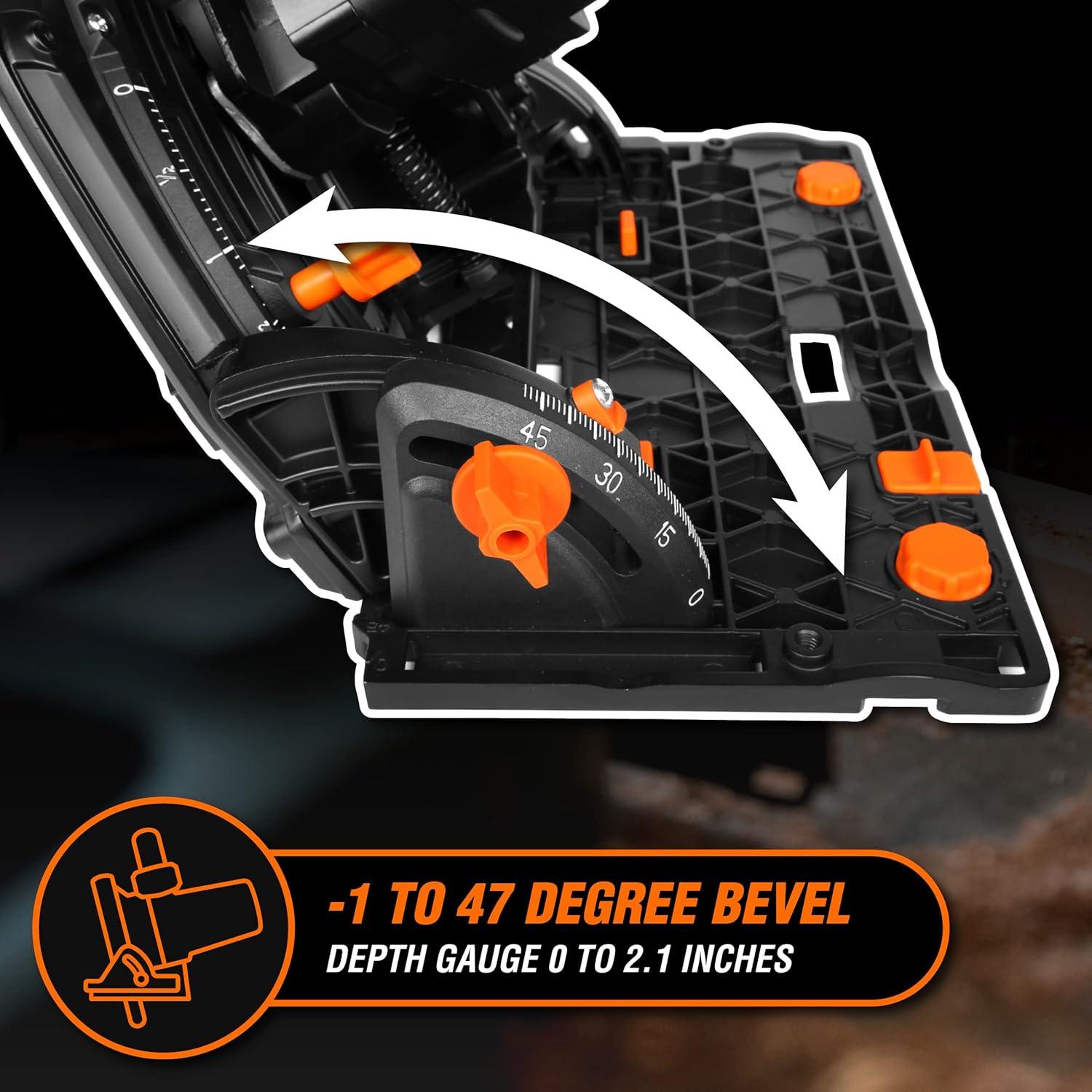 Sierra de Carril Inalámbrica WEN 6.5" con 2 Baterías 20V