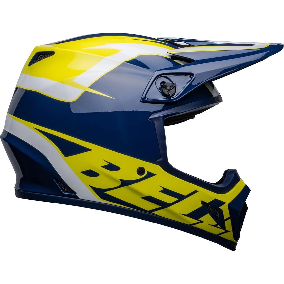Casco de Motocross BELL MX-9 MIPS Azul Amarillo Grande