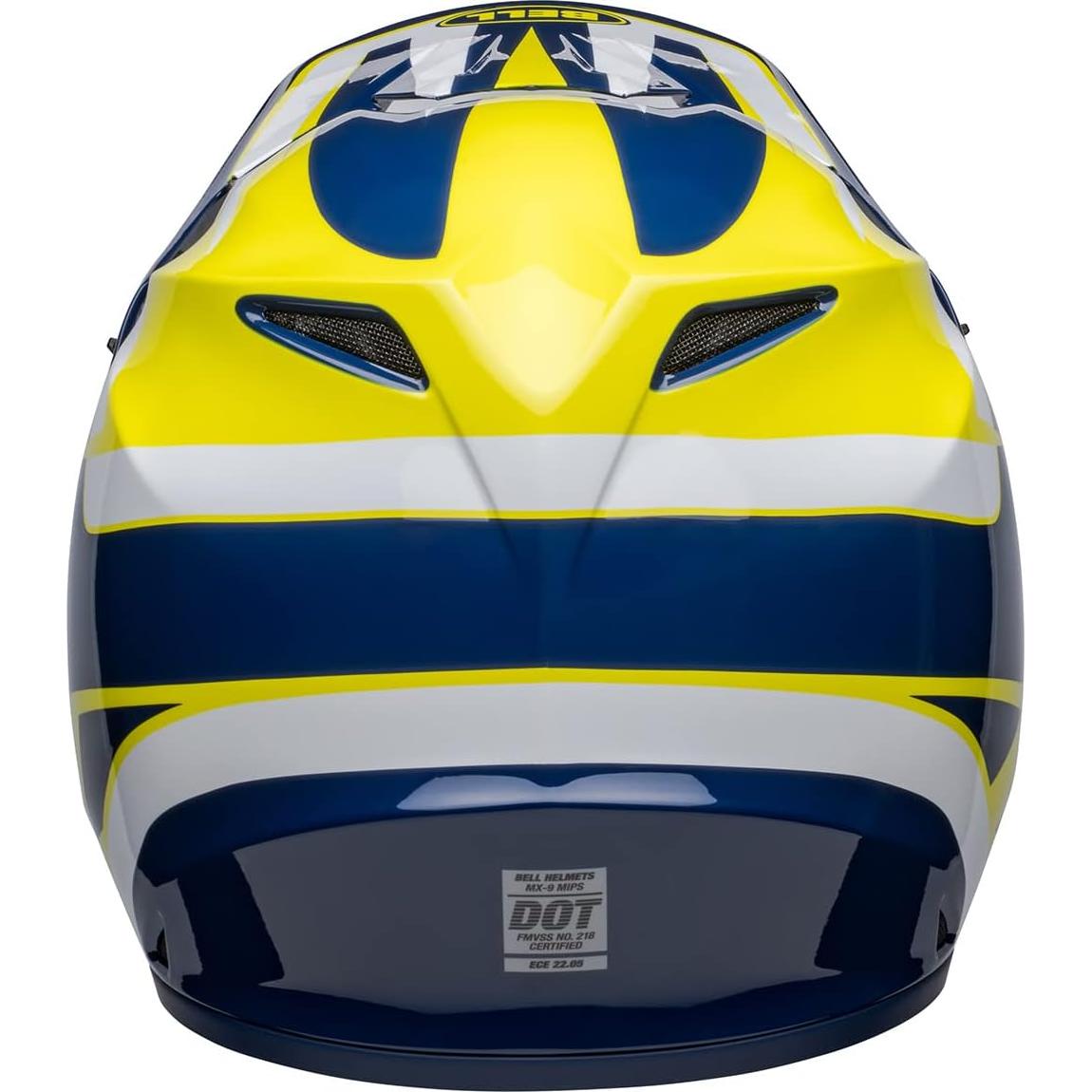 Casco de Motocross BELL MX-9 MIPS Azul Amarillo Grande