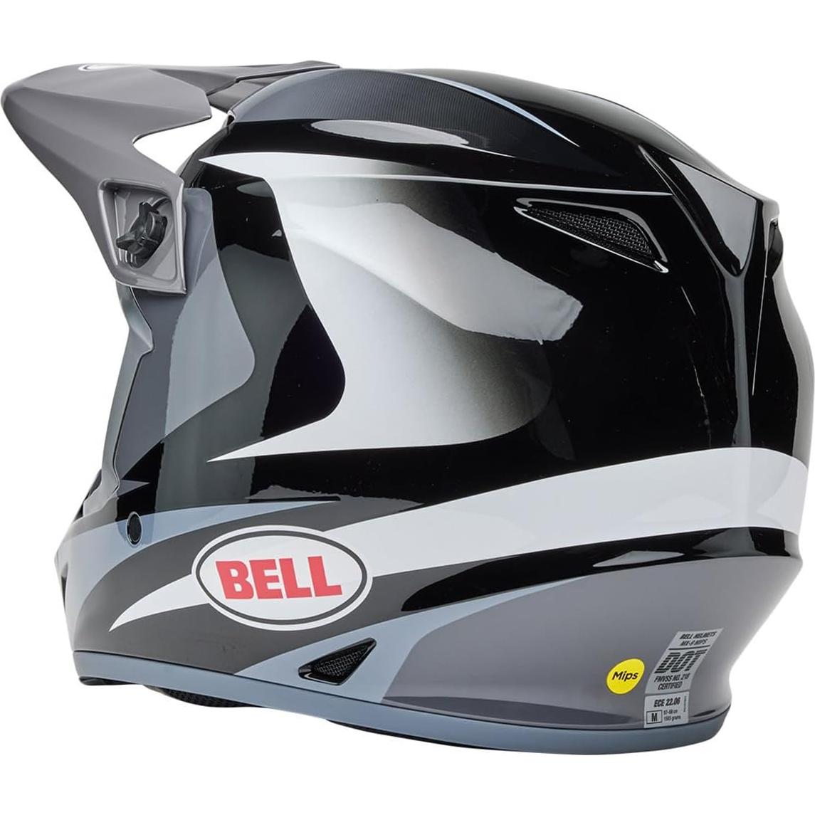Casco de Motocross BELL MX-9 MIPS Negro/Blanco 2,22 kg