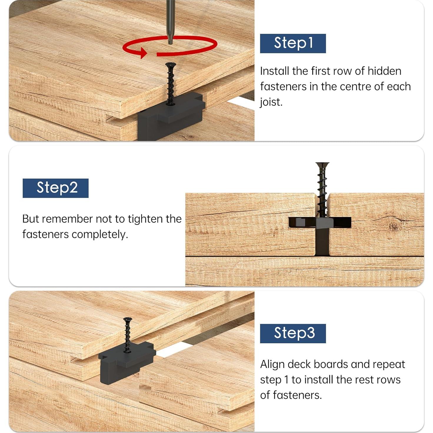 100 Sujetadores Ocultos para Deck Tanghomi Nylon 6mm
