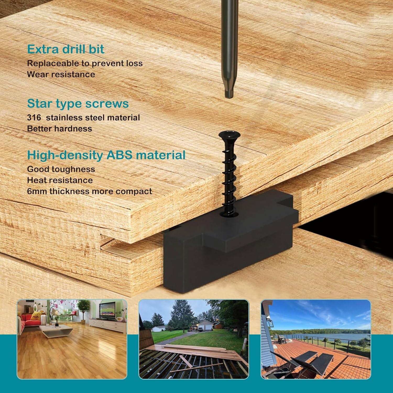 1000 Sujetadores Ocultos JIUZILIH para Tableros de Compuesto