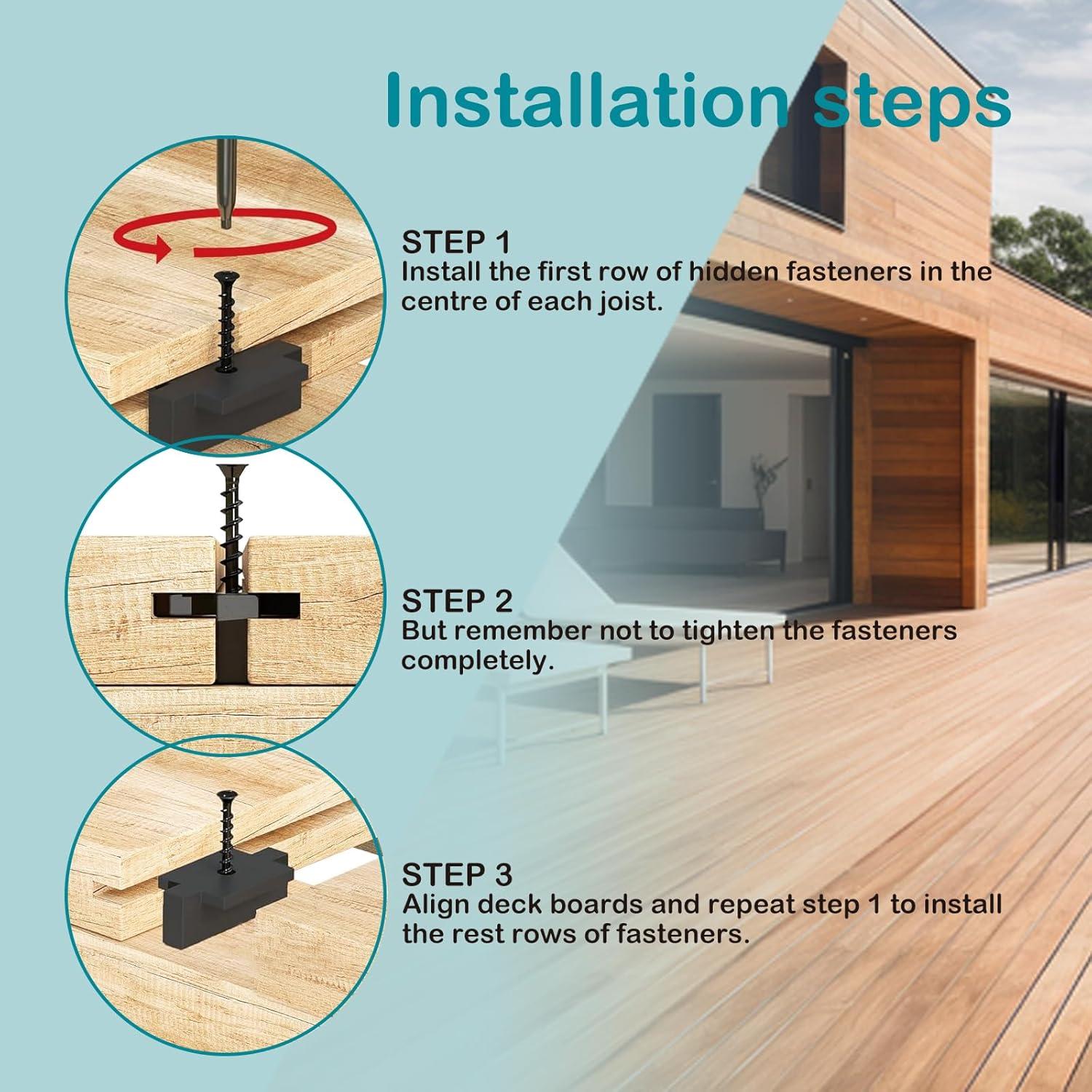 1000 Sujetadores Ocultos JIUZILIH para Tableros de Compuesto