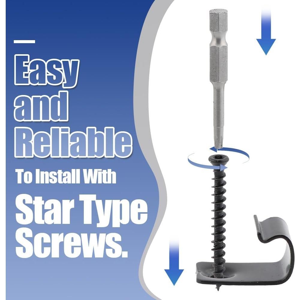 Paquete de 100 Clips y Tornillos para Deck HKZTUY - Acero Inoxidable