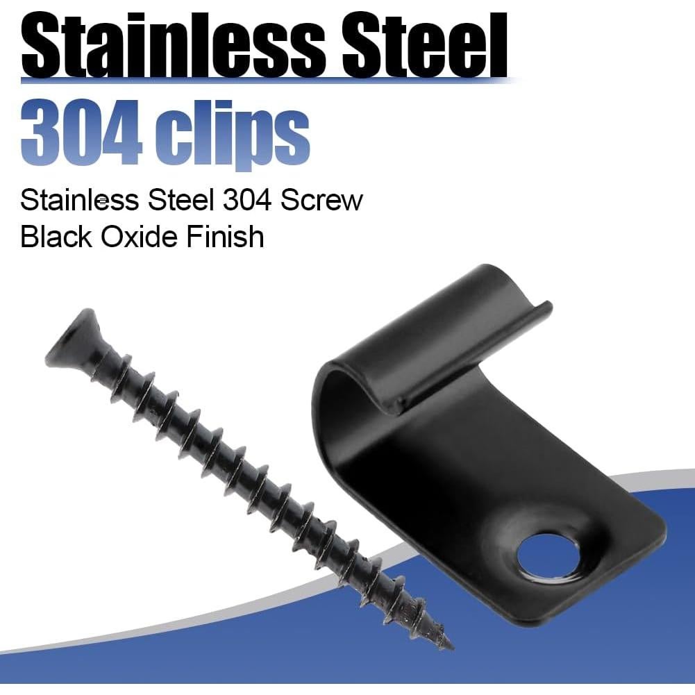 Paquete de 100 Clips y Tornillos para Deck HKZTUY - Acero Inoxidable