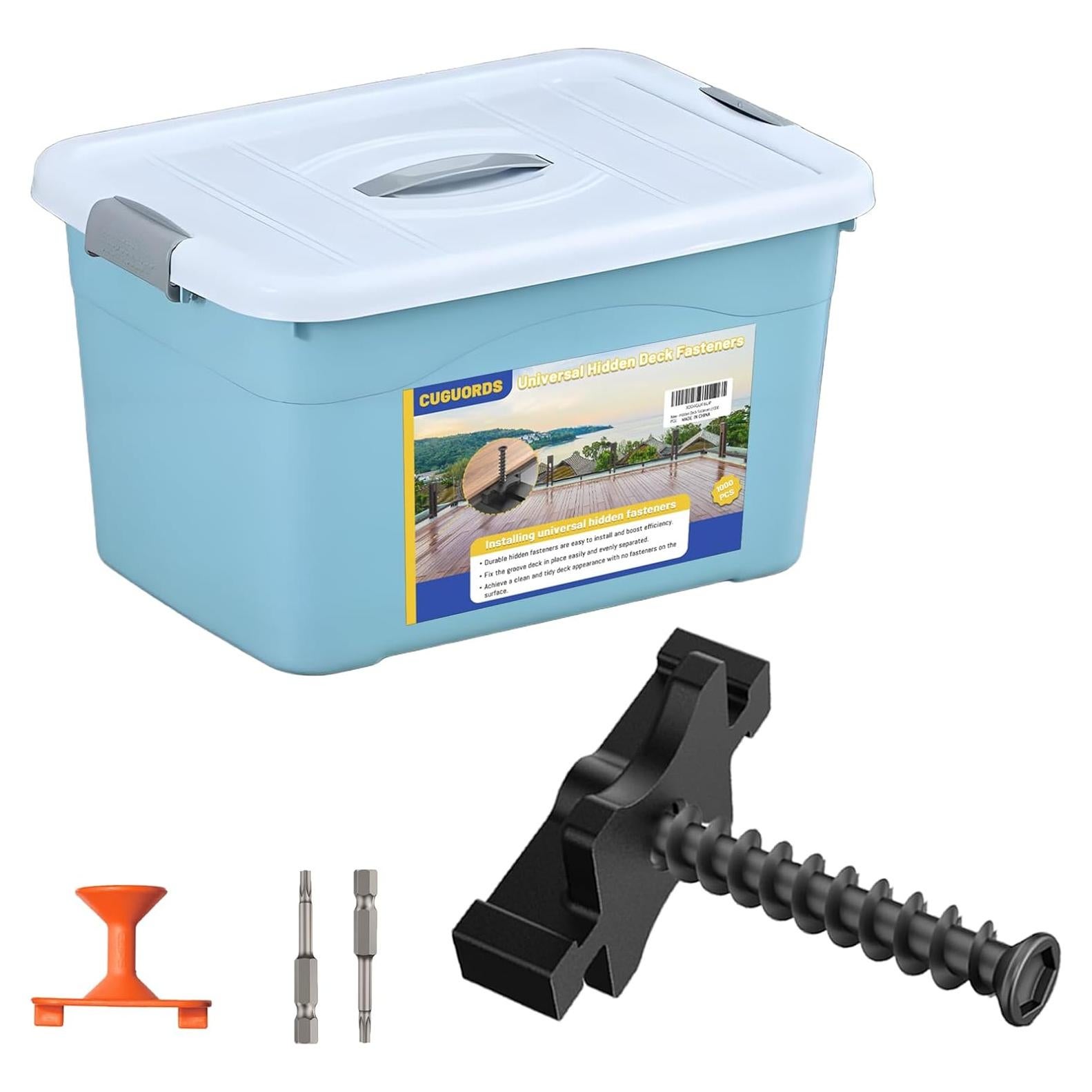 1000 PCS Hidden Deck Fasteners for Composite Decking Board,Composite Deck Clips & Plastic Hidden Fastners with Metal Screws,Universal Nylon Clips for Composite Decking