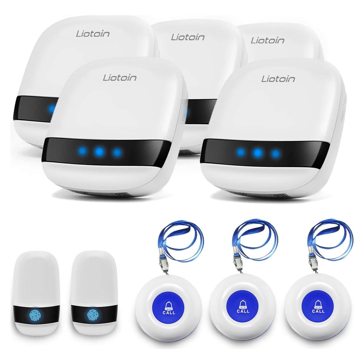 Sistema de Alarma SOS Inalámbrico Liotoin 5 Botones 5 Receptores