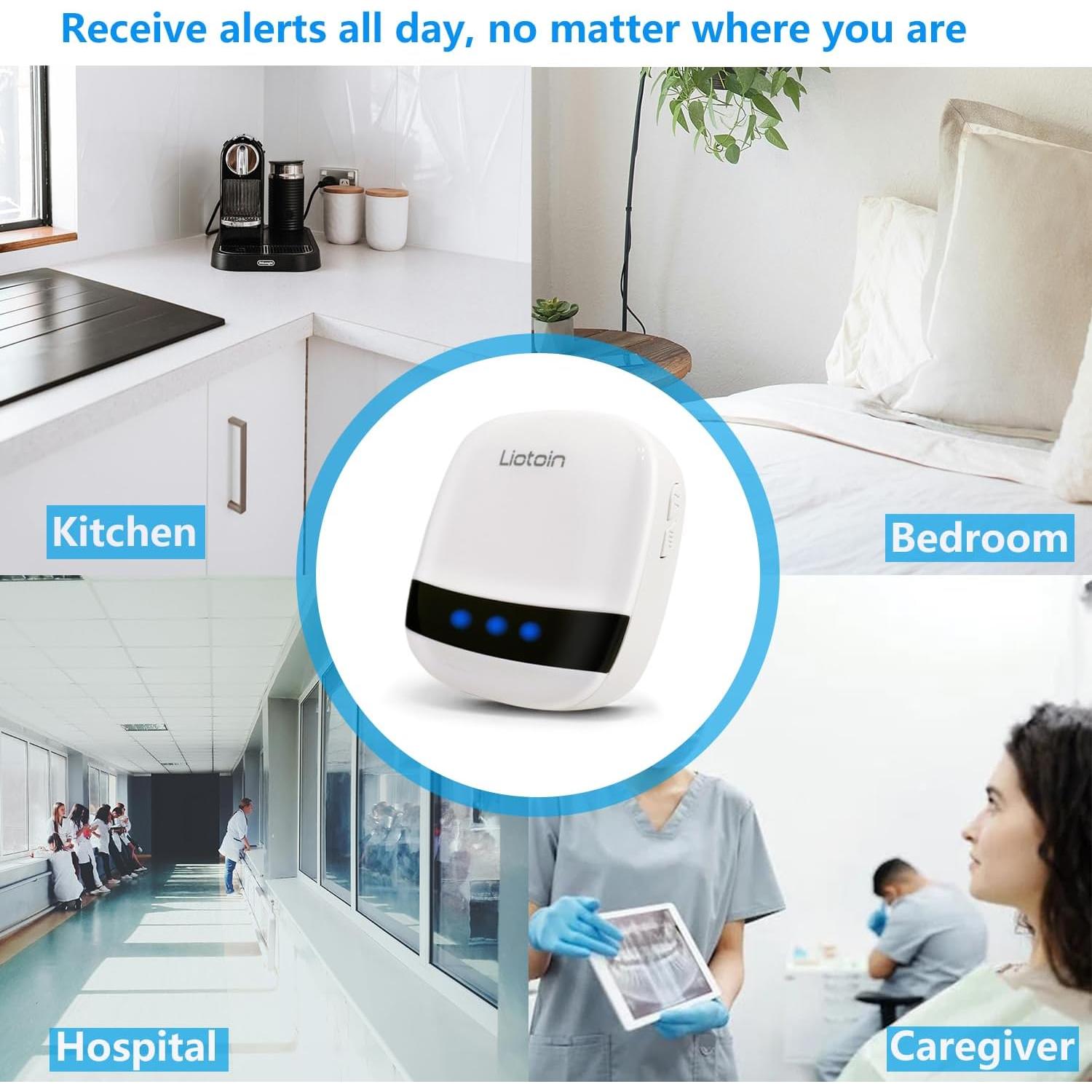 Sistema de Alarma SOS Inalámbrico Liotoin 5 Botones 5 Receptores