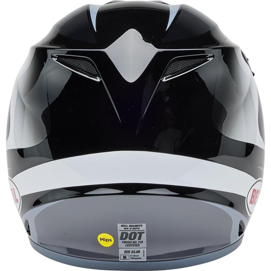 Casco de Motocross BELL MX-9 MIPS Negro/Blanco Grande