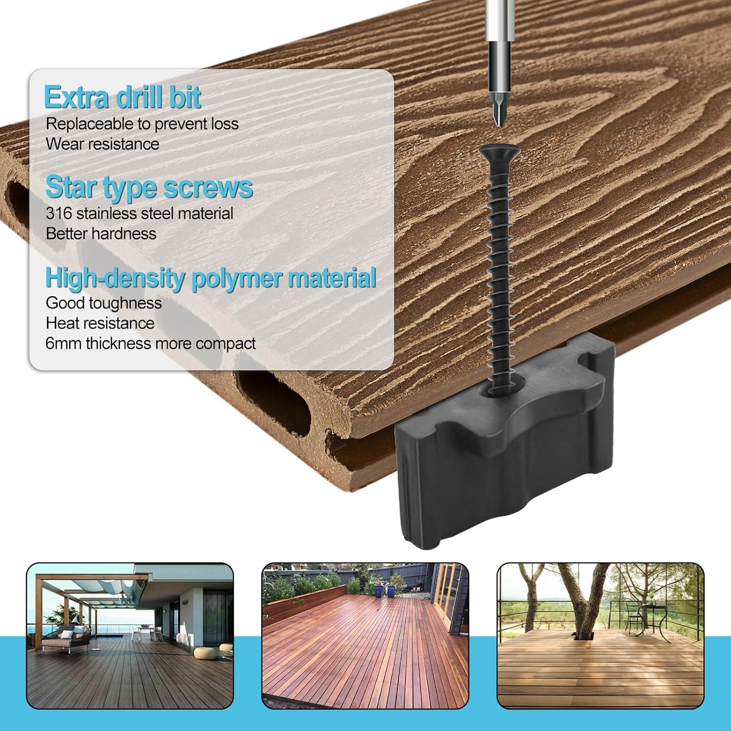 Clips para Deck de Compuesto Drrowft 1200 Sujetadores Ocultos