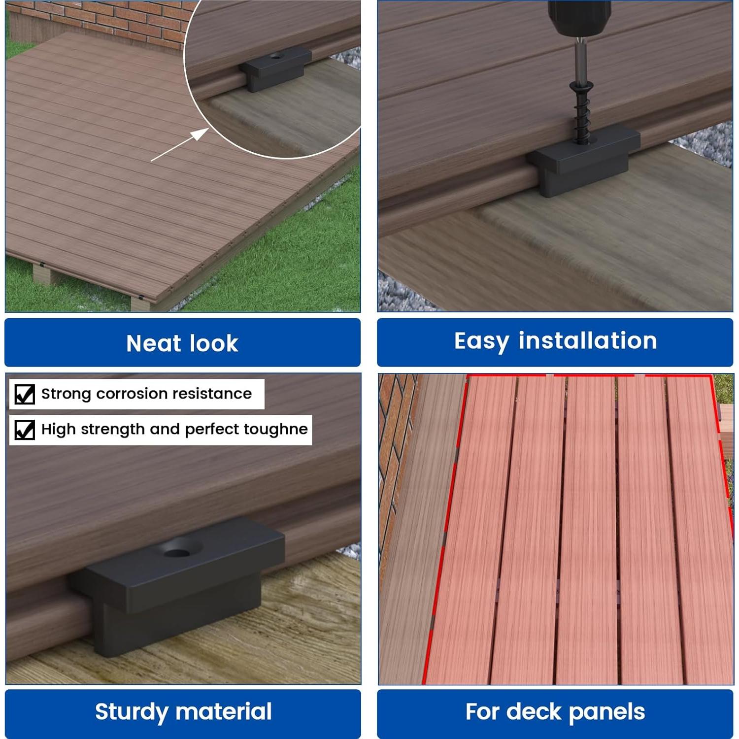 Muzata Sujetadores Ocultos para Deck 750PCS M029 Negro