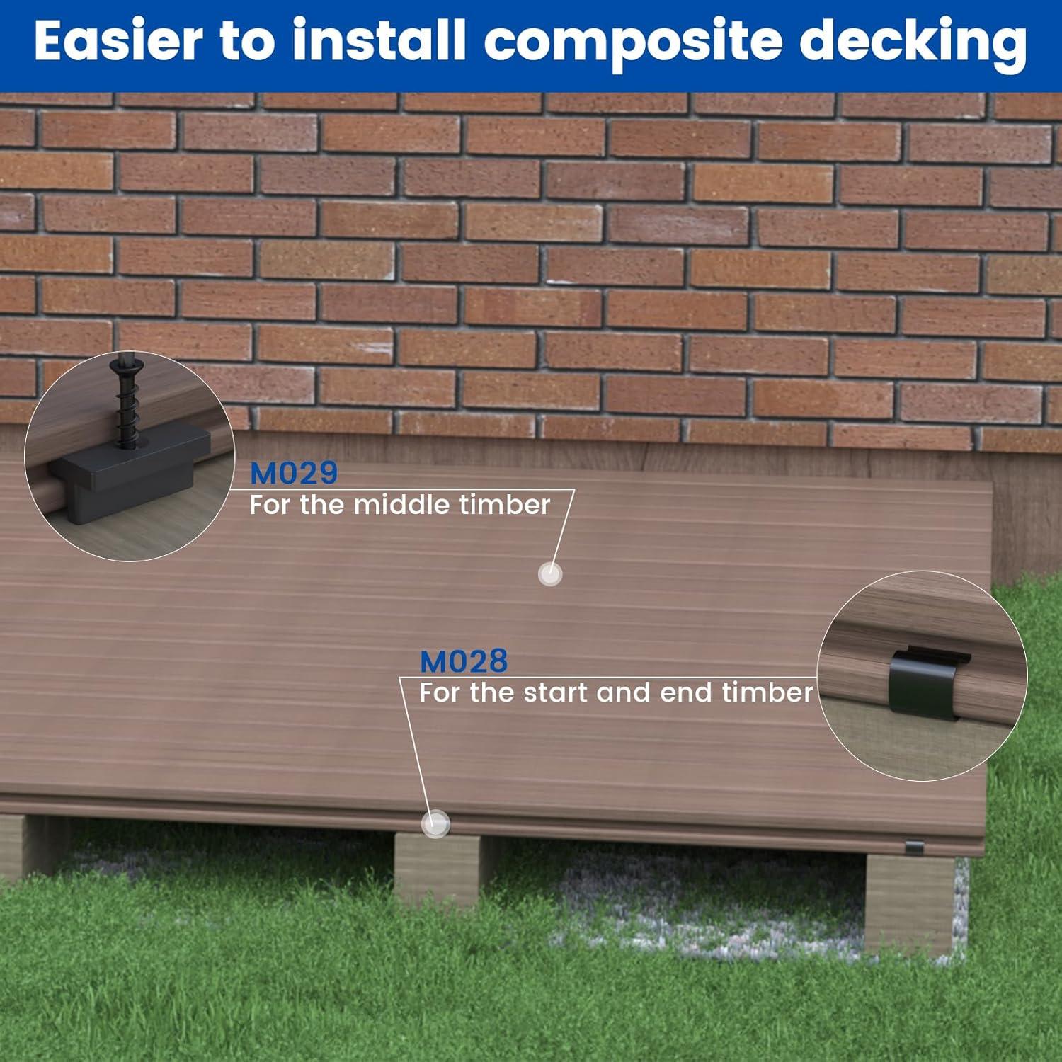 Muzata Sujetadores Ocultos para Deck 750PCS M029 Negro