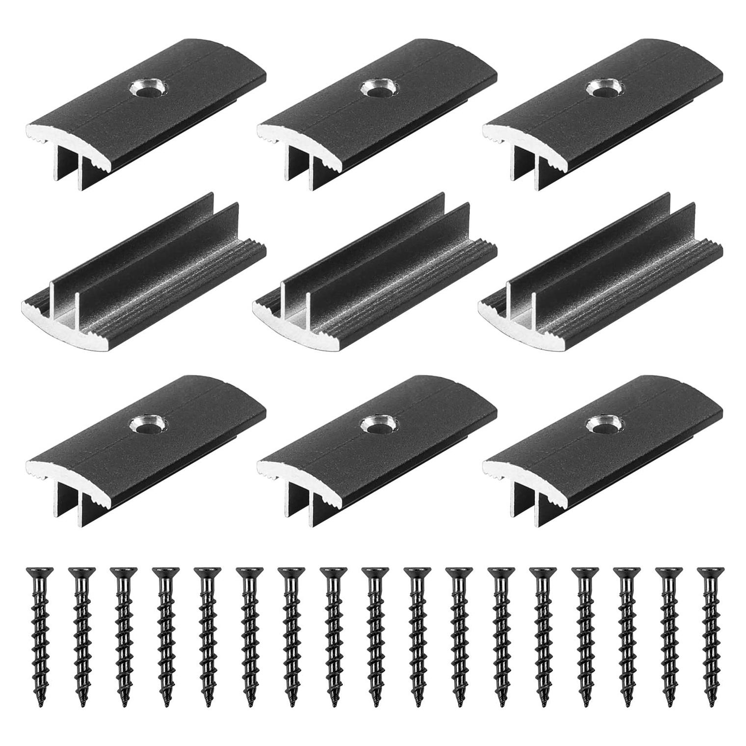 100 Sujetadores Ocultos de Aluminio para Decks con Tornillos 4mm