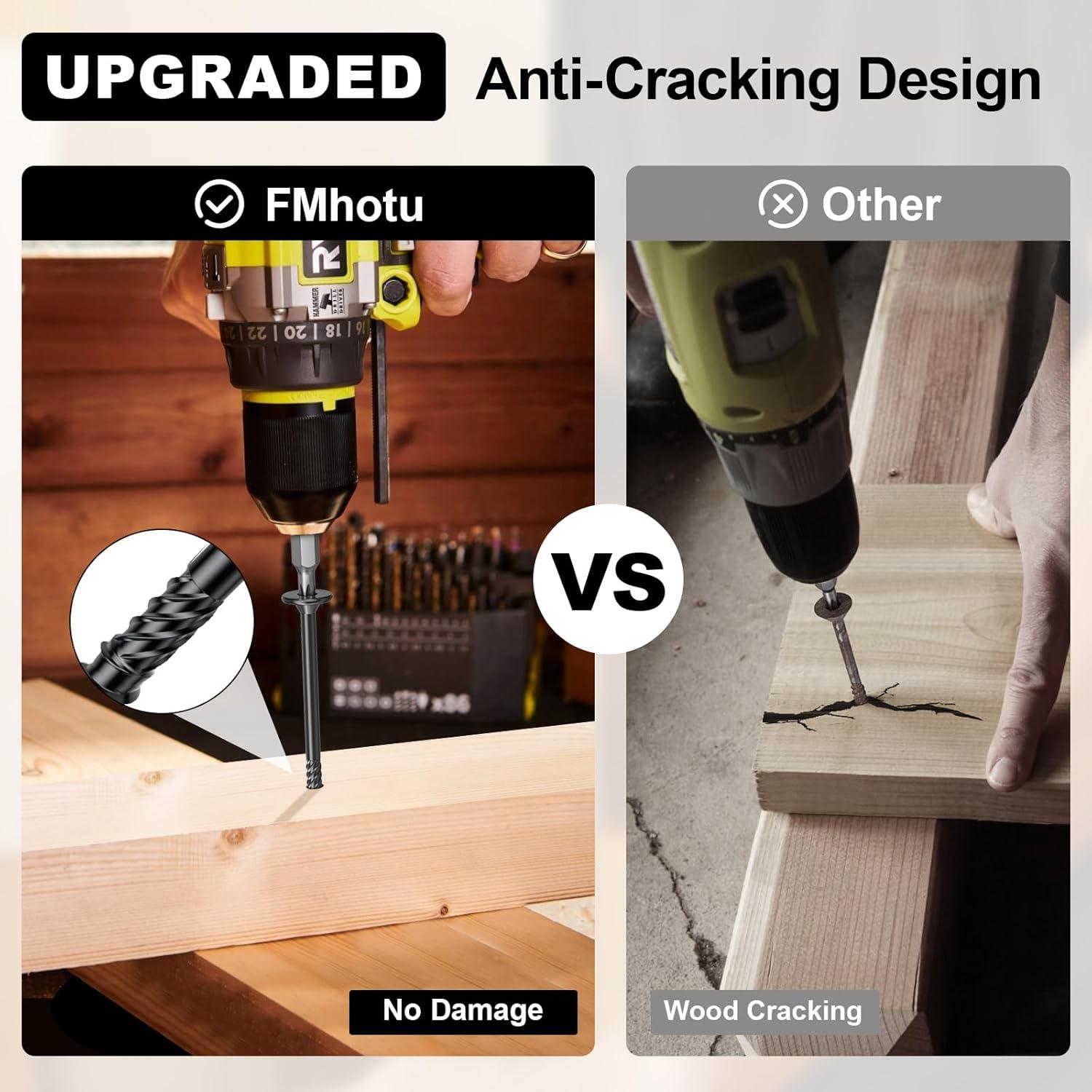 Kit de Tornillos para Madera FMhotu 50 Pcs 73 mm Negros