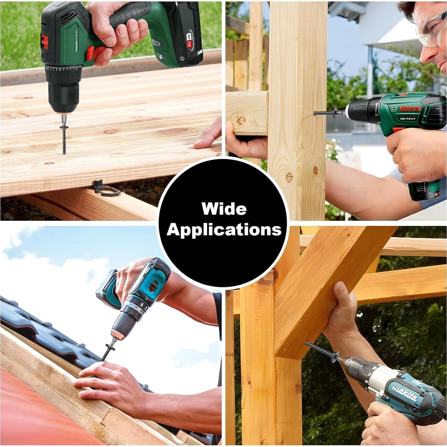 Kit de Tornillos para Madera FMhotu 50 Pcs 73 mm Negros