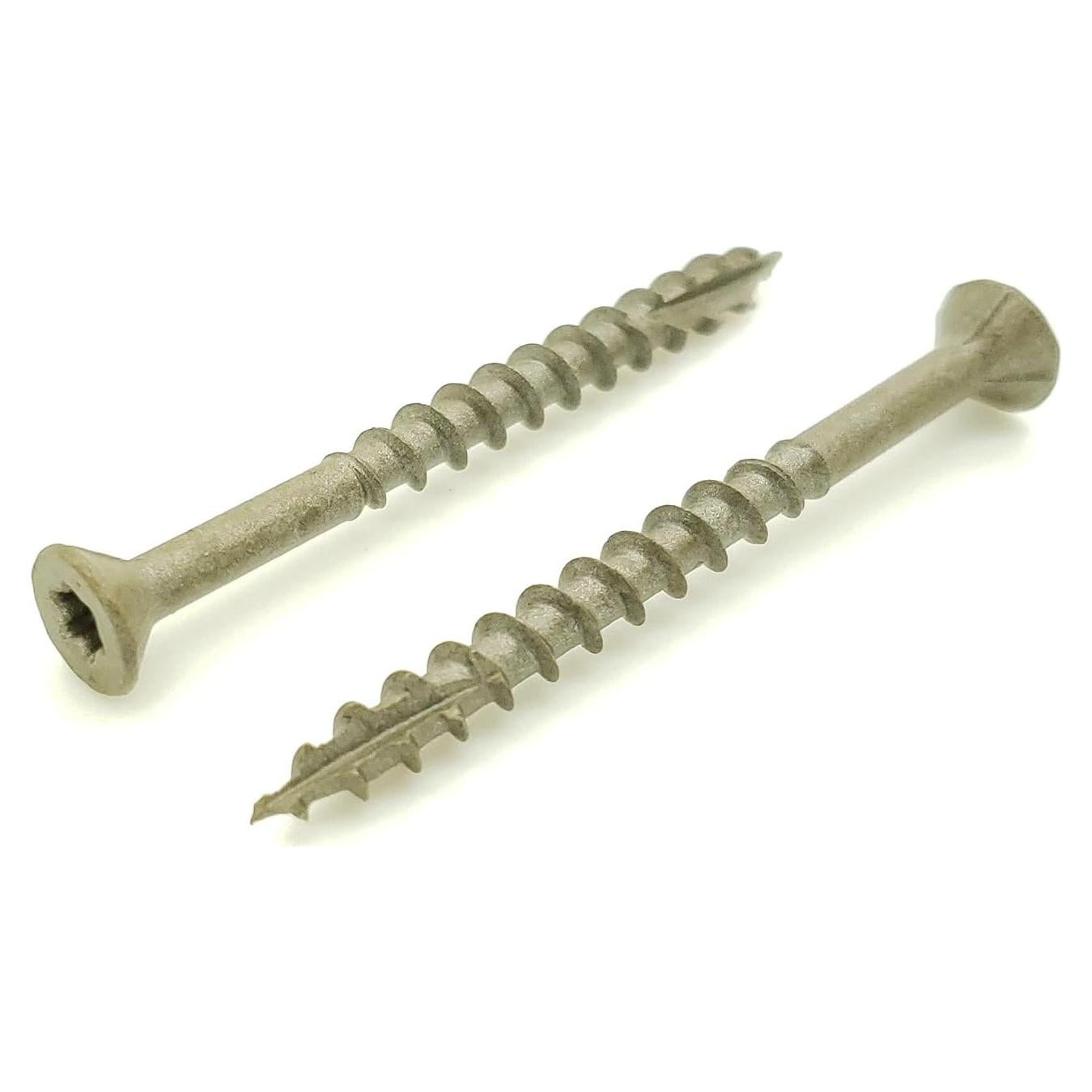 100 Qty #10 x 4" Inch Dark Tan Fence & Deck Screws | Torx Star Drive | Bit Included (BCP1224)