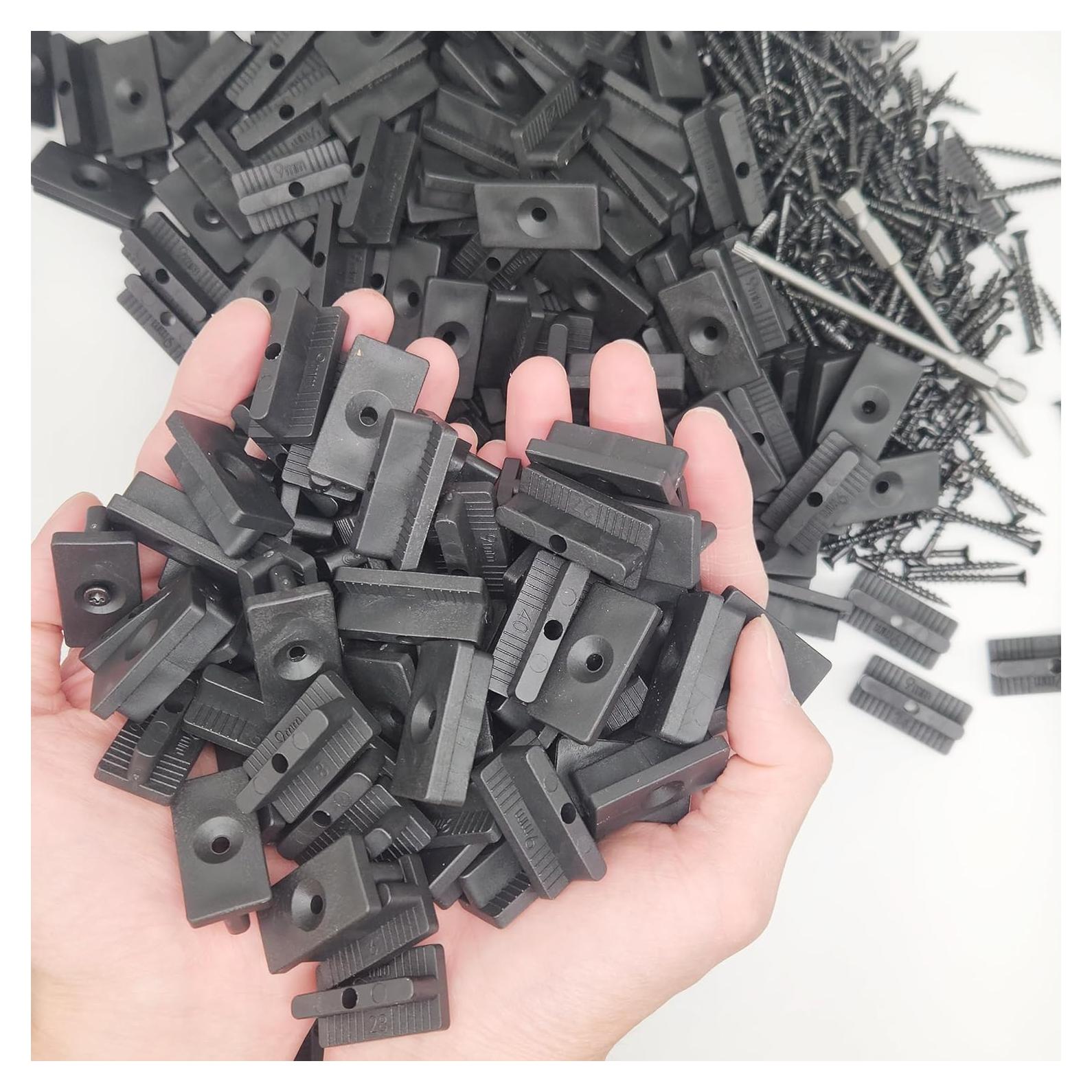 Universal Hidden Deck Fasteners - Composite Decking Clips & Plastic Hidden Fasteners with Screws, 500 Per Box for 260 SQ.FT.