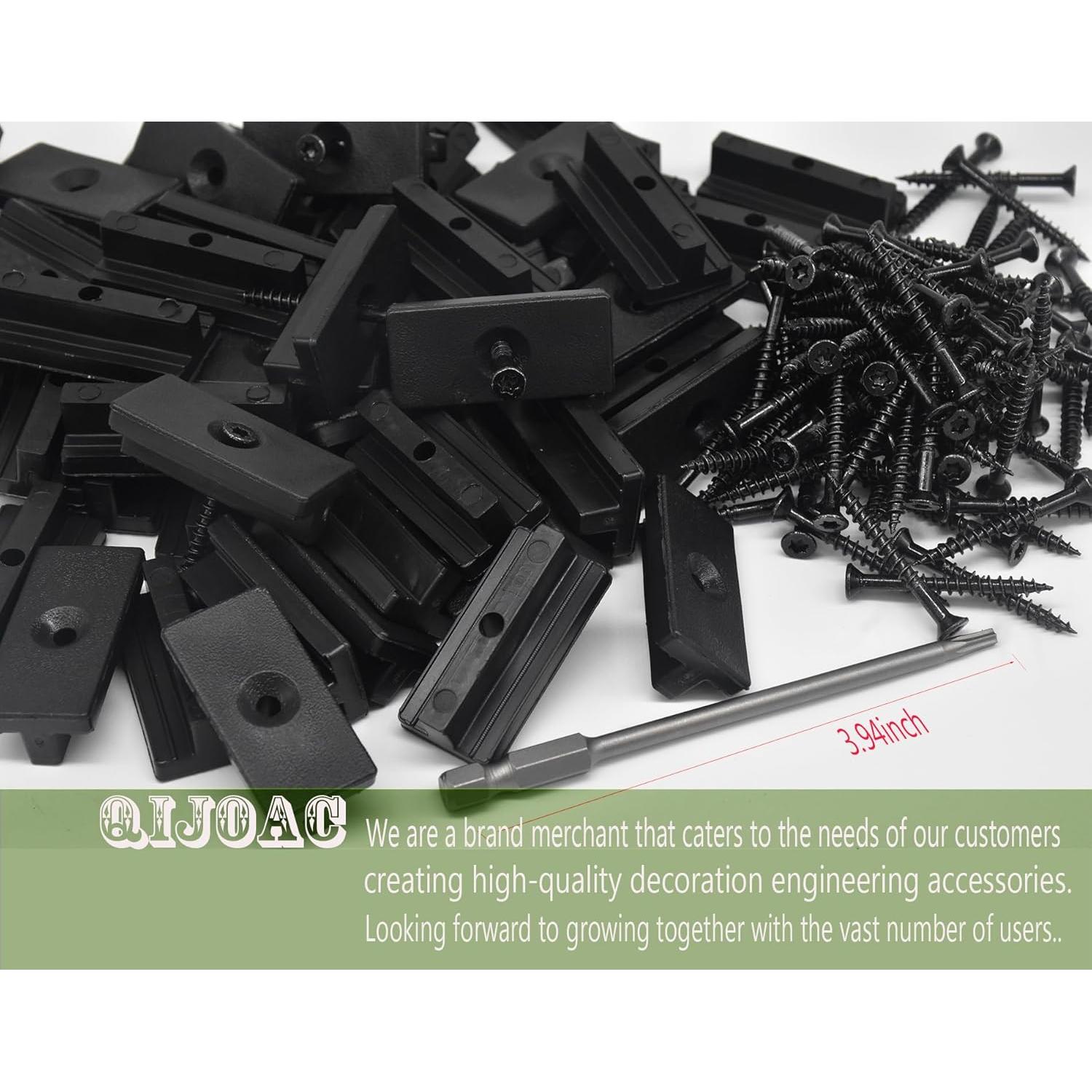 Universal Hidden Deck Fasteners - Composite Decking Clips & Plastic Hidden Fasteners with Screws, 500 Per Box for 260 SQ.FT.