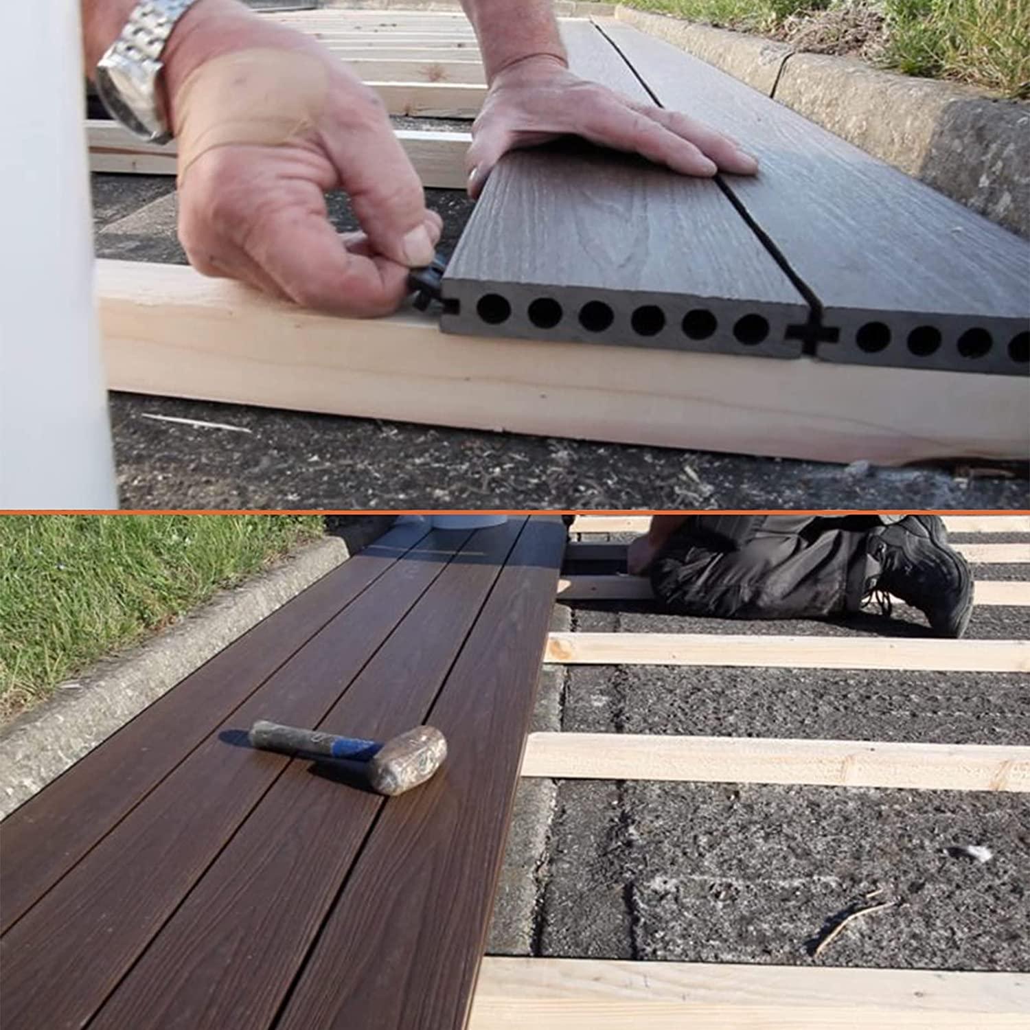 Universal Hidden Deck Fasteners - Composite Decking Clips & Plastic Hidden Fasteners with Screws, 500 Per Box for 260 SQ.FT.
