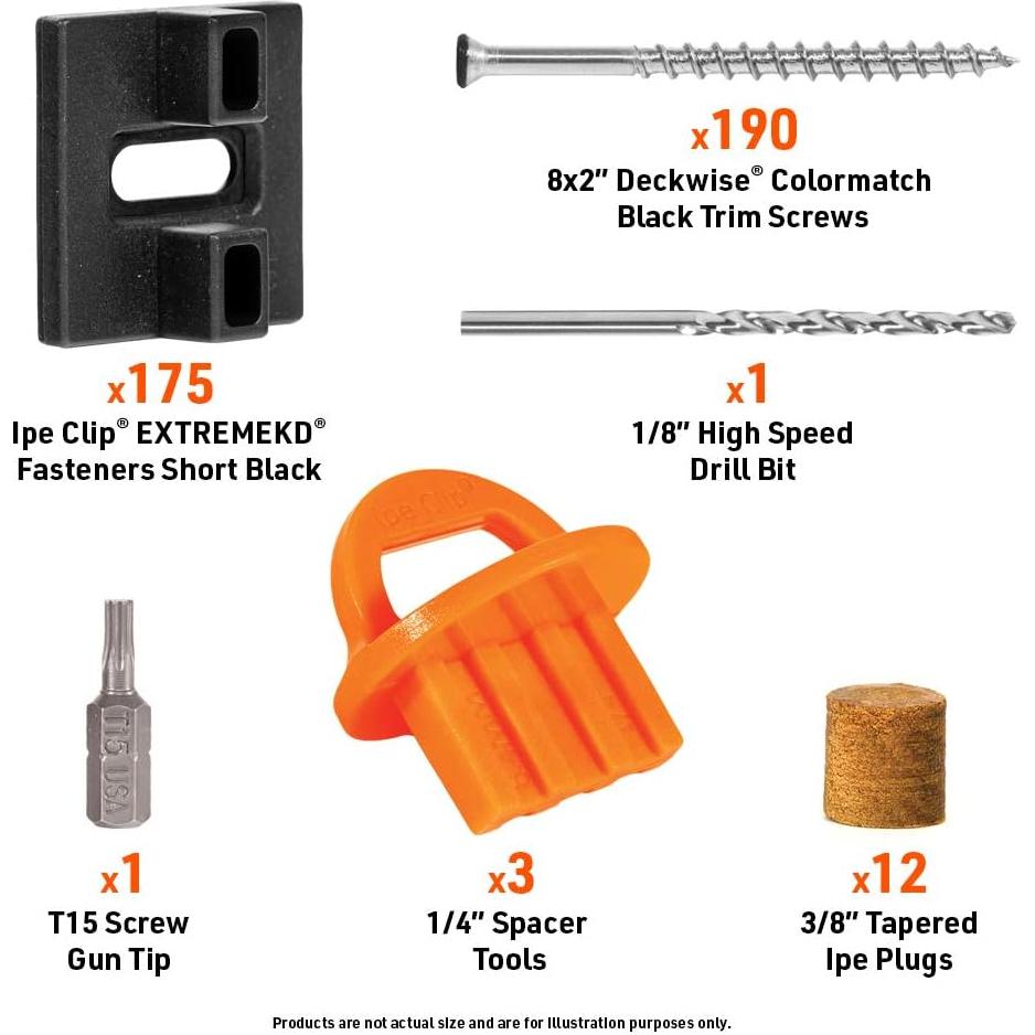 Clip Ipe EXTREMEKD DeckWise Negro - Sujetadores Ocultos 175 Unidades