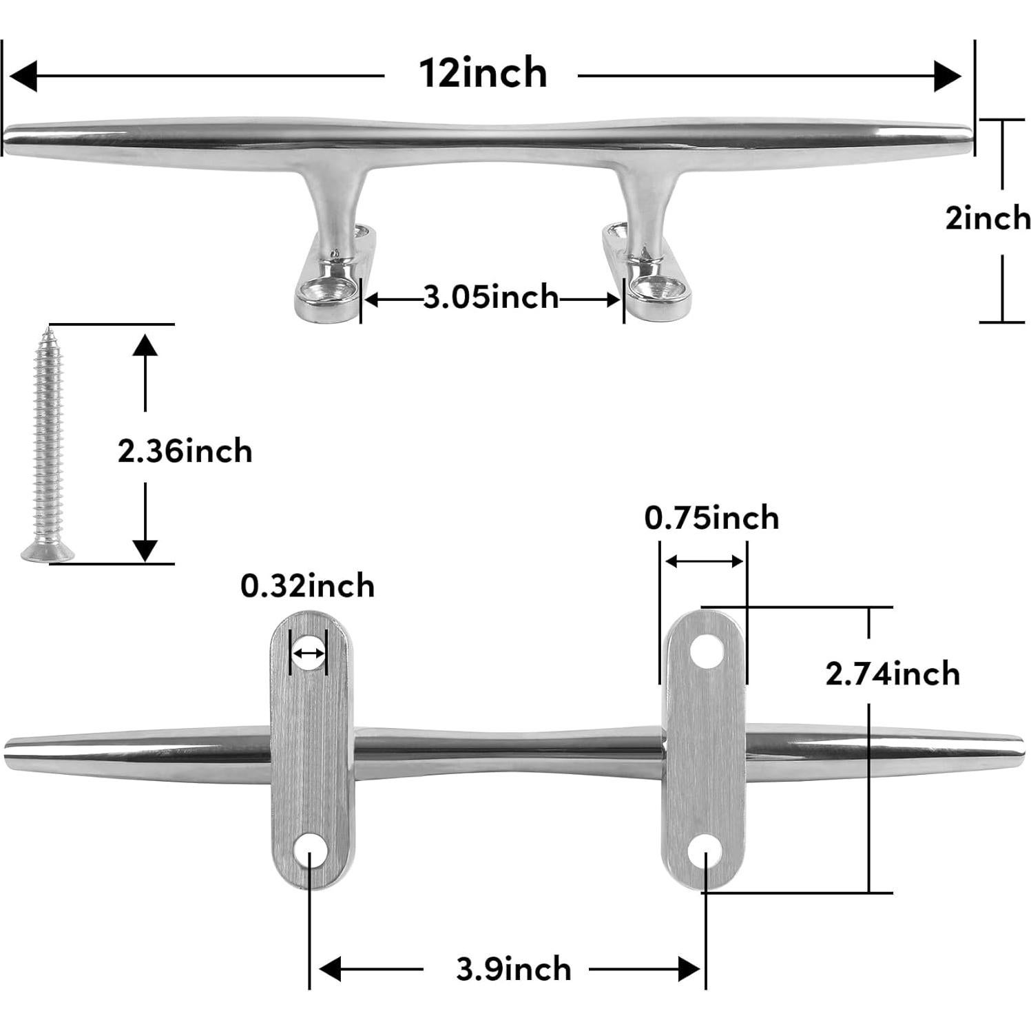 Grampas de Barco Acero Inoxidable 316 ORLANG 12 Pulgadas 4 Pzas