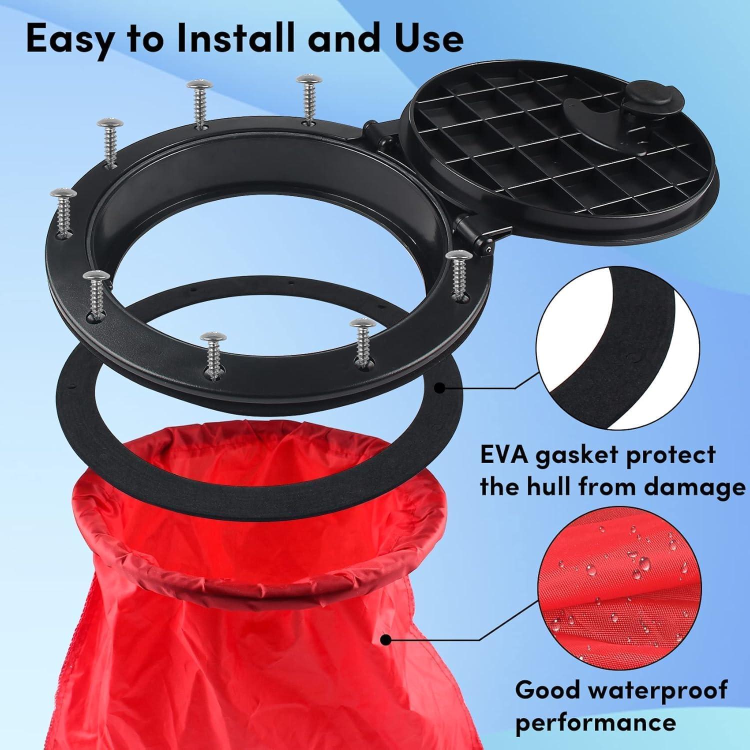 Kit de Placa de Cubierta para Kayak VEITHI 15.24 cm Negro