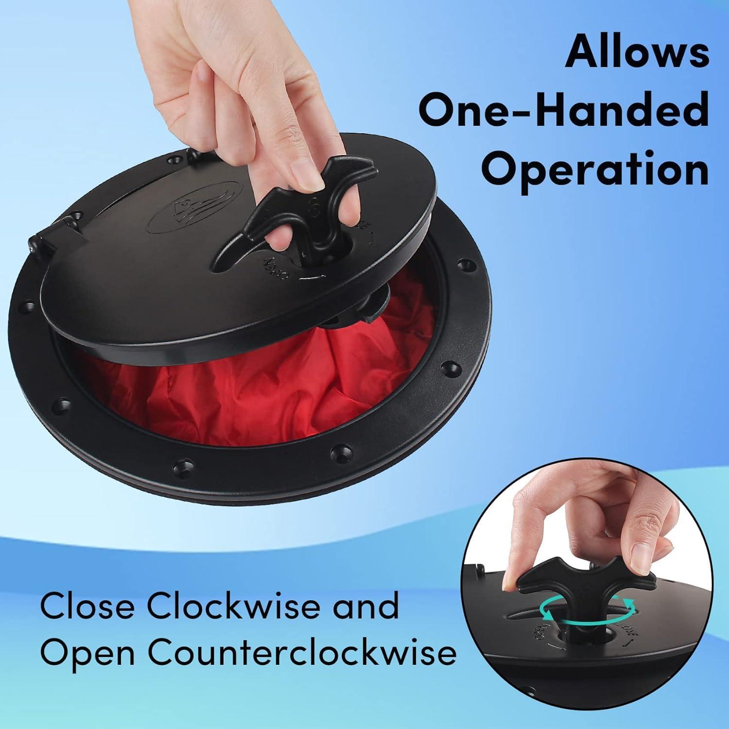 Kit de Placa de Cubierta para Kayak VEITHI 15.24 cm Negro