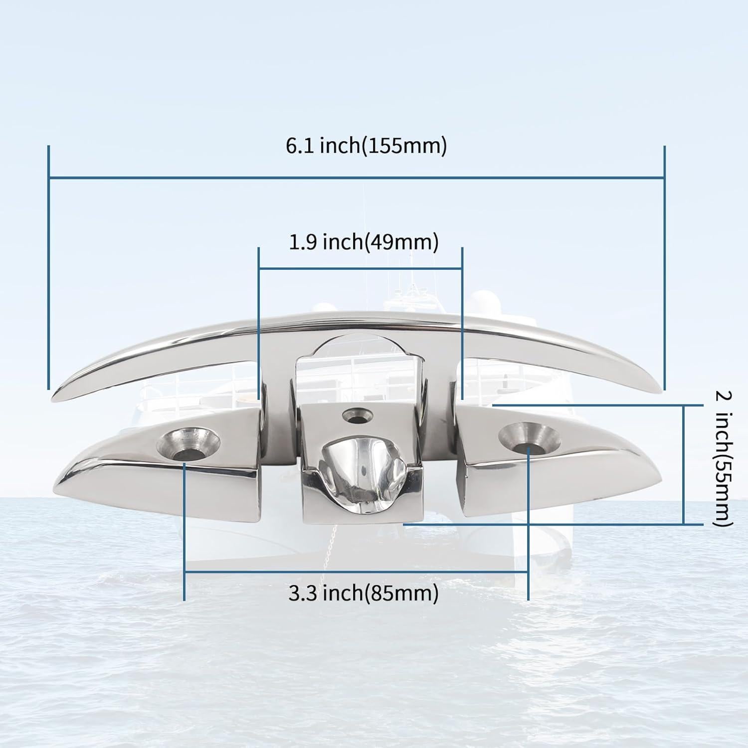 Cojinetes de Barco Plegables MEMUME 6" Acero Inoxidable 316