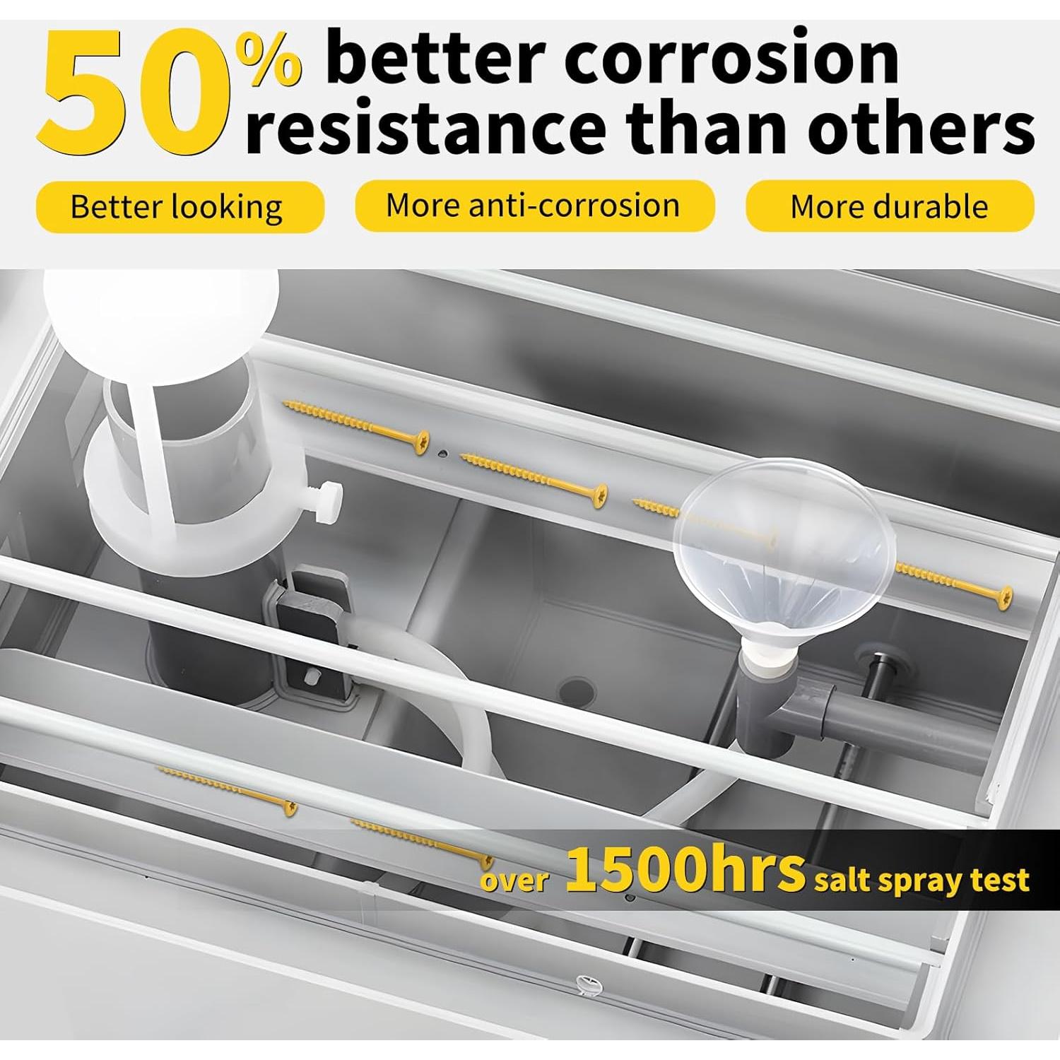 Tornillos de Madera FIXLINK #10 x 76mm, 105 Pcs, Resistencia Óxido