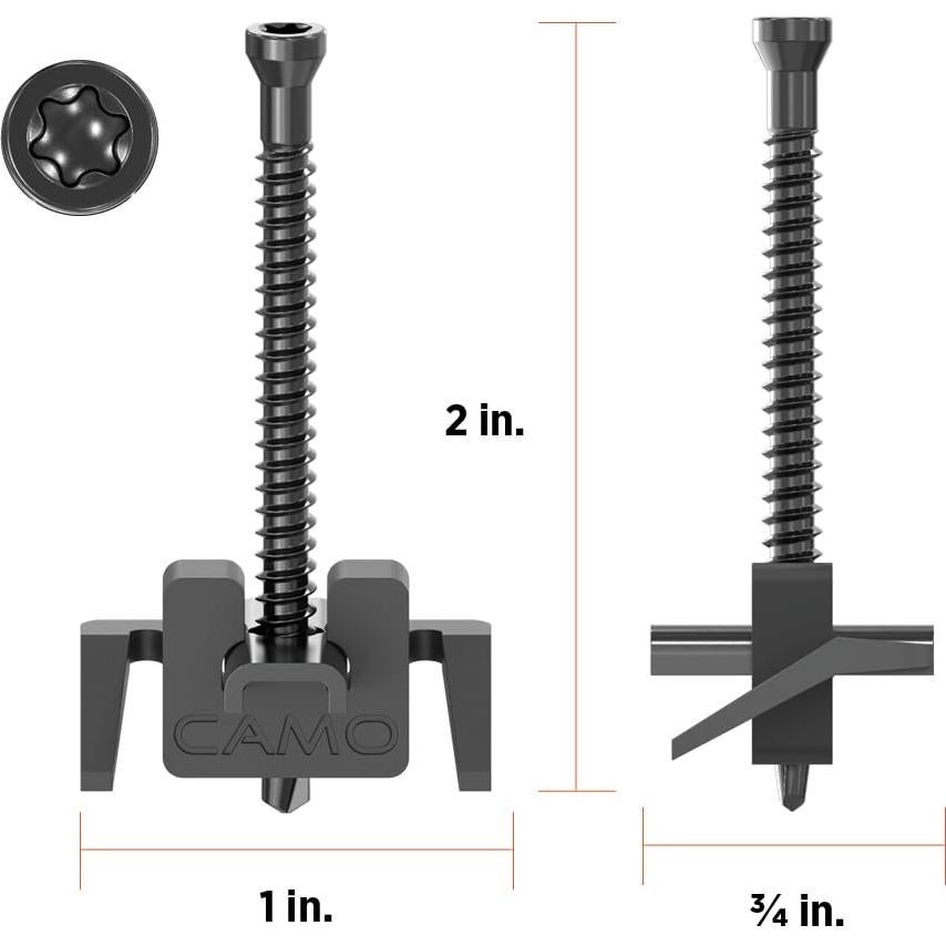 CAMO Wedge Clip Metal 410SS Hidden Deck Fasteners (90CT)