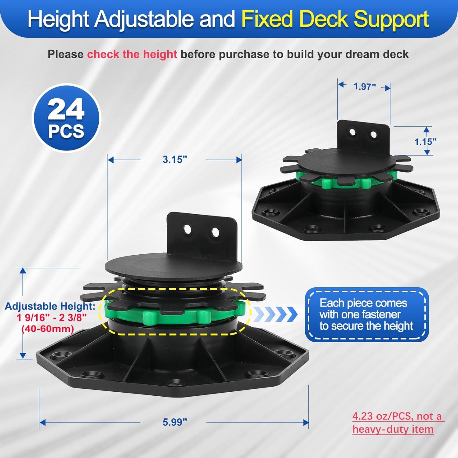 Pedestal Soporte Ajustable Zylorix 24Pack 40-60mm Negro