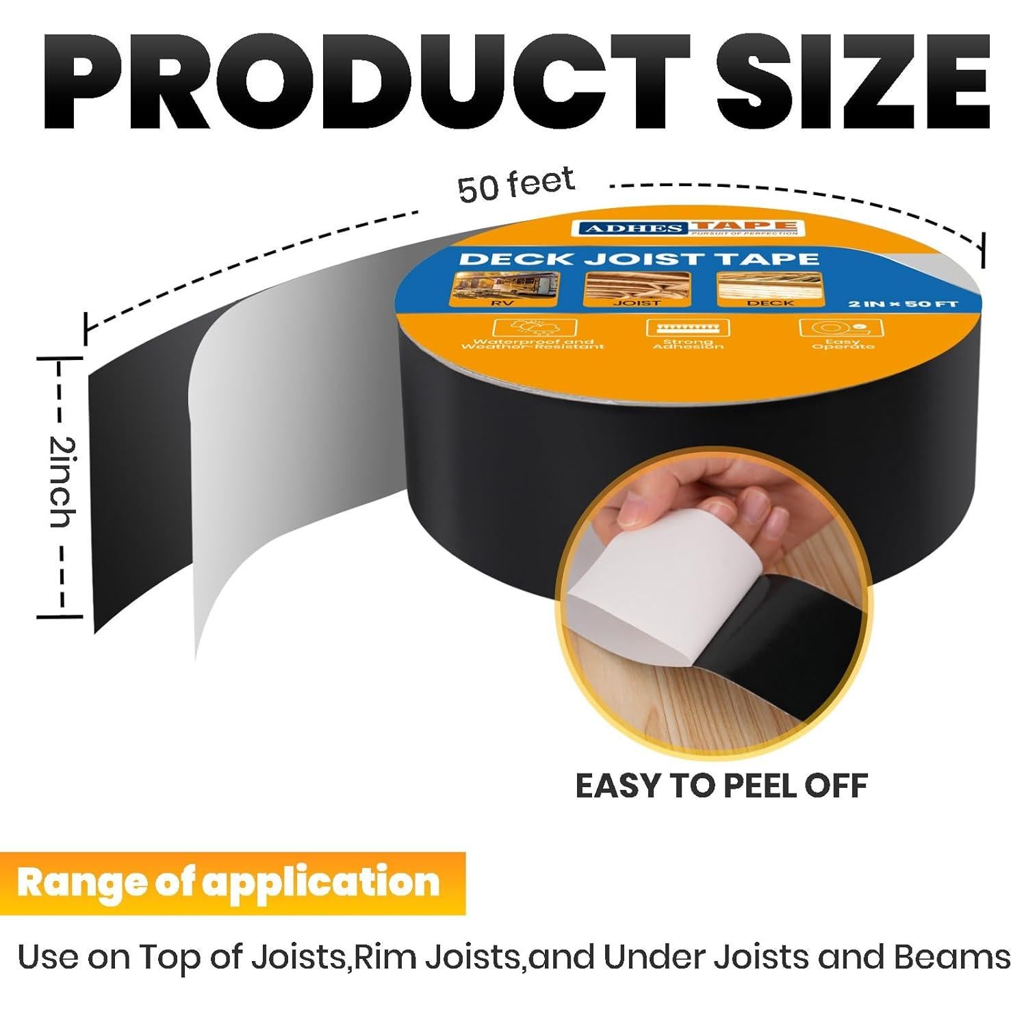 Cinta Butílica para Vigas de Deck ADHES 0.61 x 15.24 m Impermeable
