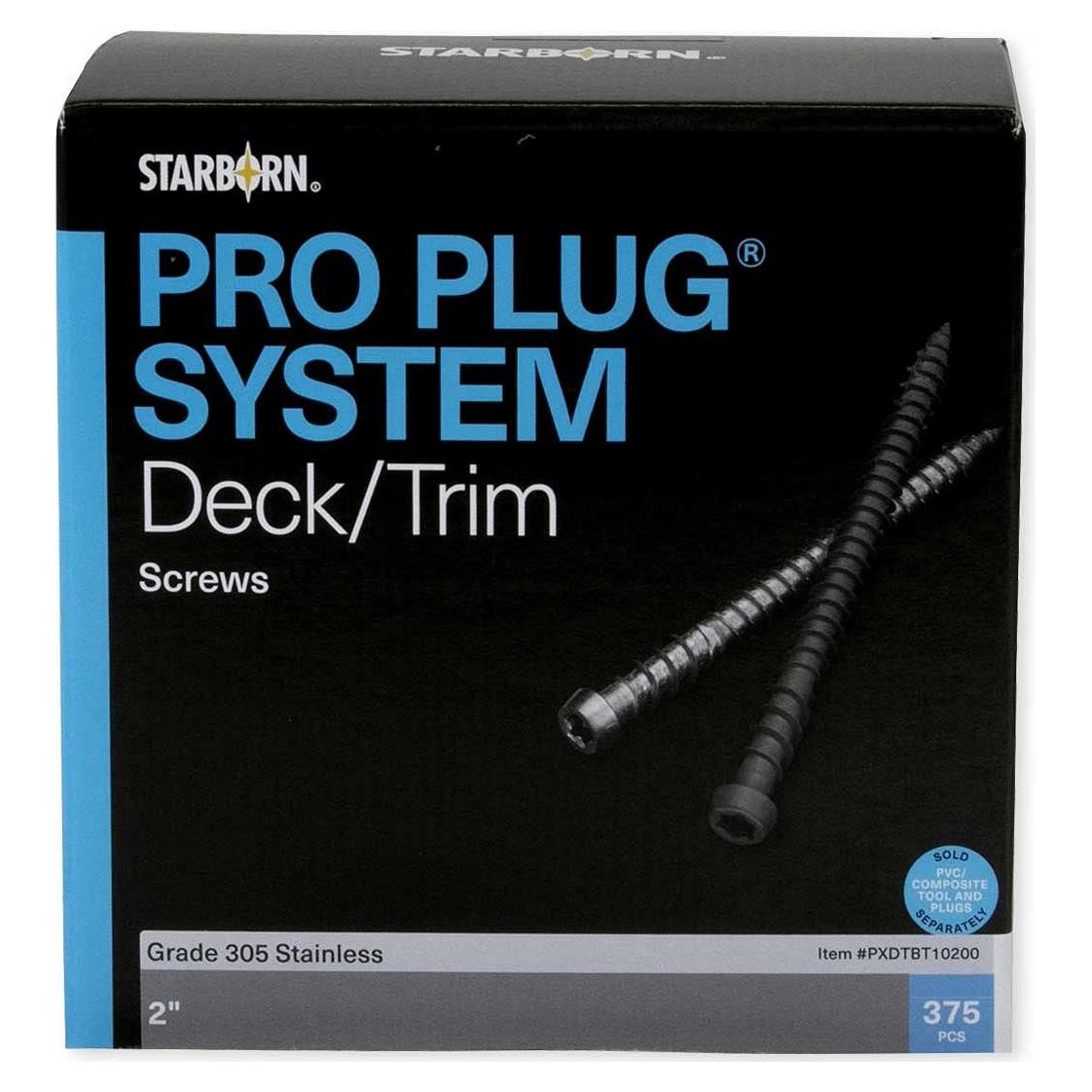 Sistema de Tapones Starborn para Cubierta y Moldura - 375 Unidades - Acero Inoxidable 5.08 cm