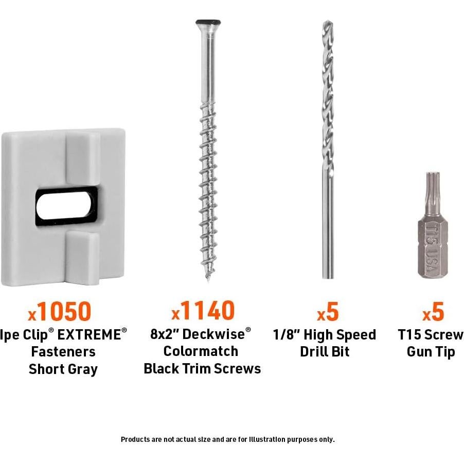 Sujetadores Ocultos DeckWise Ipe Clip Extreme Gris 1050 Piezas