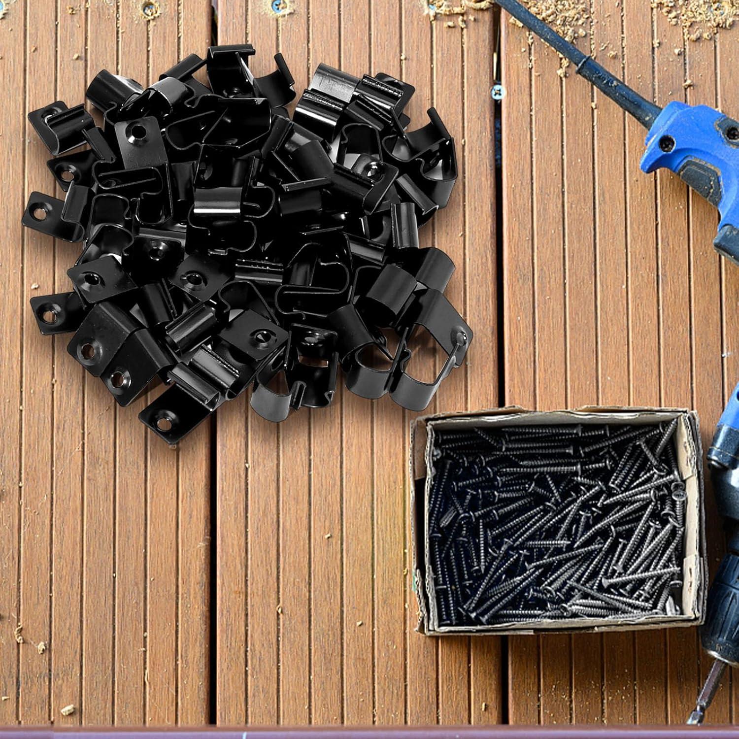 Clips de Decking Inoxidable DUZFOREI 40 Unidades para Compuesto