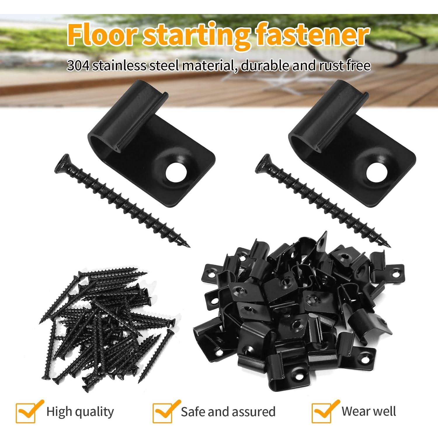 Clips de Decking Inoxidable DUZFOREI 40 Unidades para Compuesto