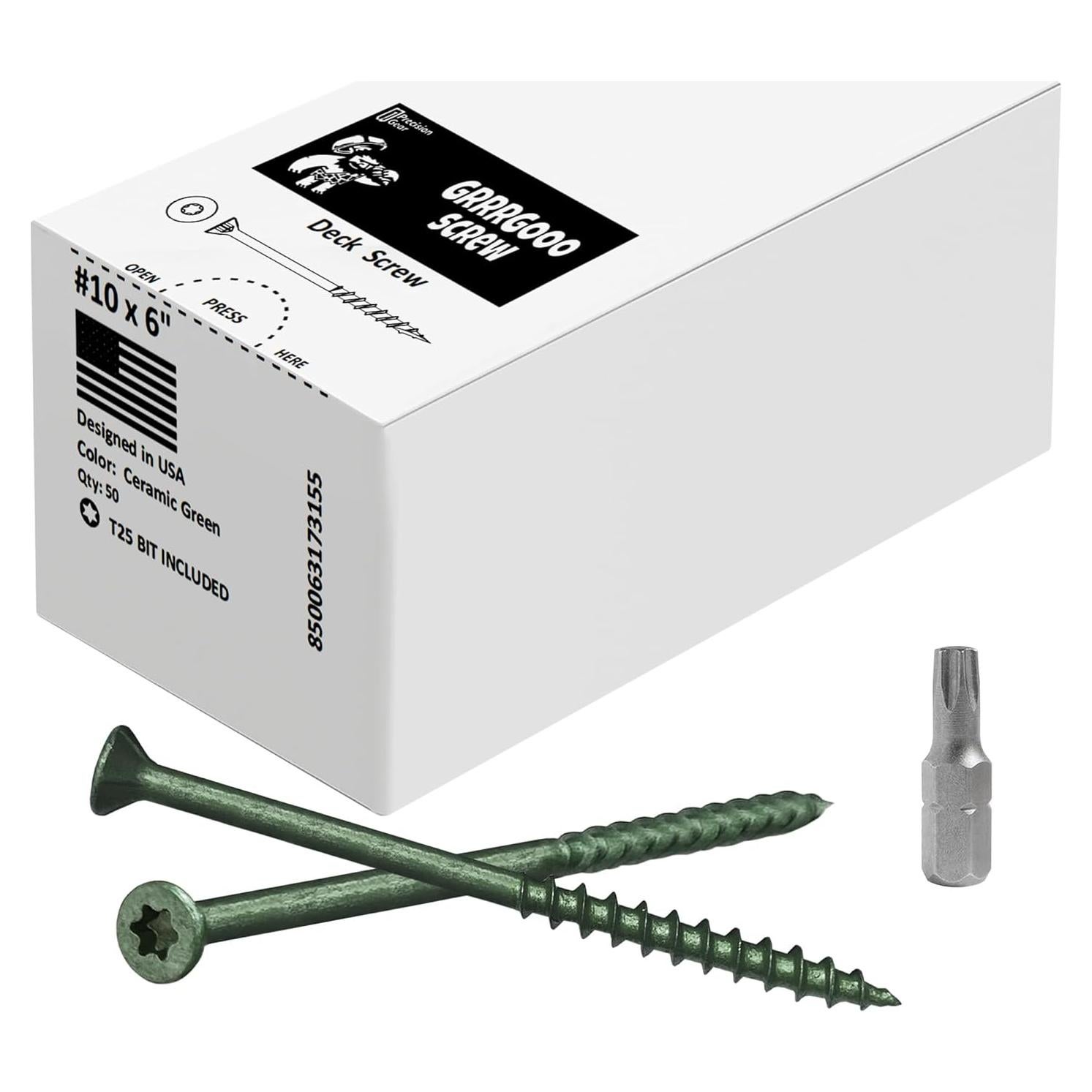 Tornillos para Deck GRRRGOOO 15.24 cm Verde 50 Pcs Alta Resistencia