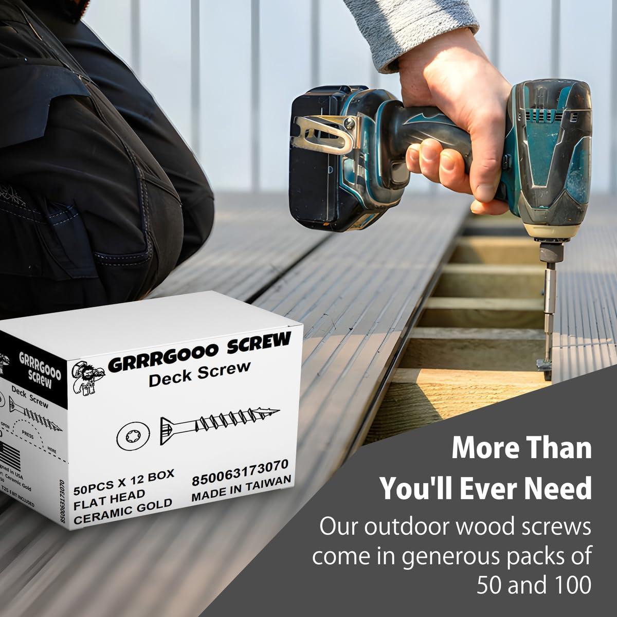 Tornillos para Deck GRRRGOOO 15.24 cm Verde 50 Pcs Alta Resistencia