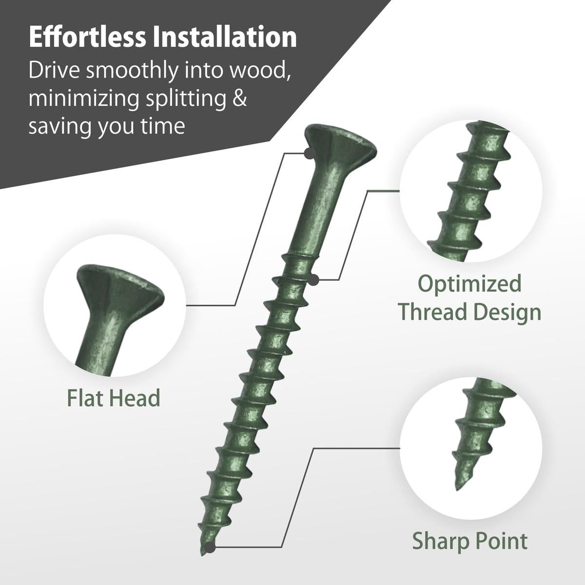 Tornillos para Deck GRRRGOOO 15.24 cm Verde 50 Pcs Alta Resistencia