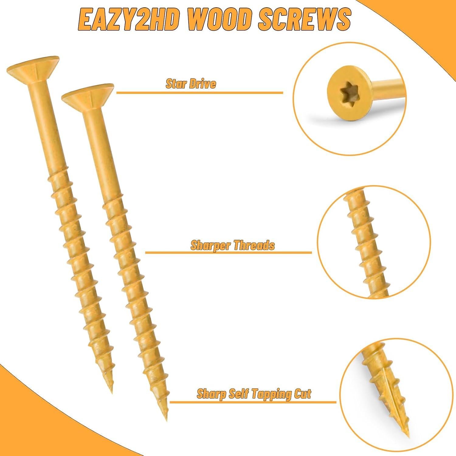 Tornillos de Madera Eazy2hD #10 x 5.08 cm Estrella Torx 466 PCS