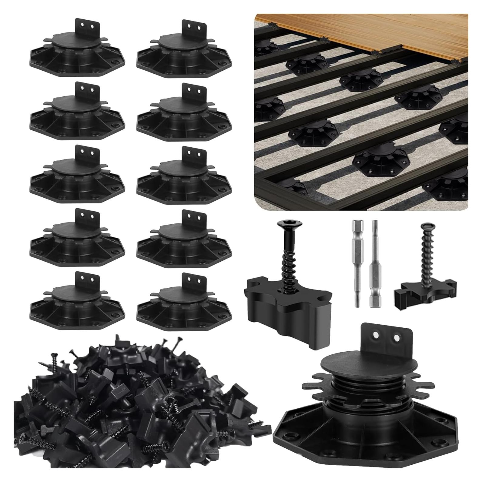 Soporte de Deck Ajustable Superjackwang 10 PCS con Sujetadores